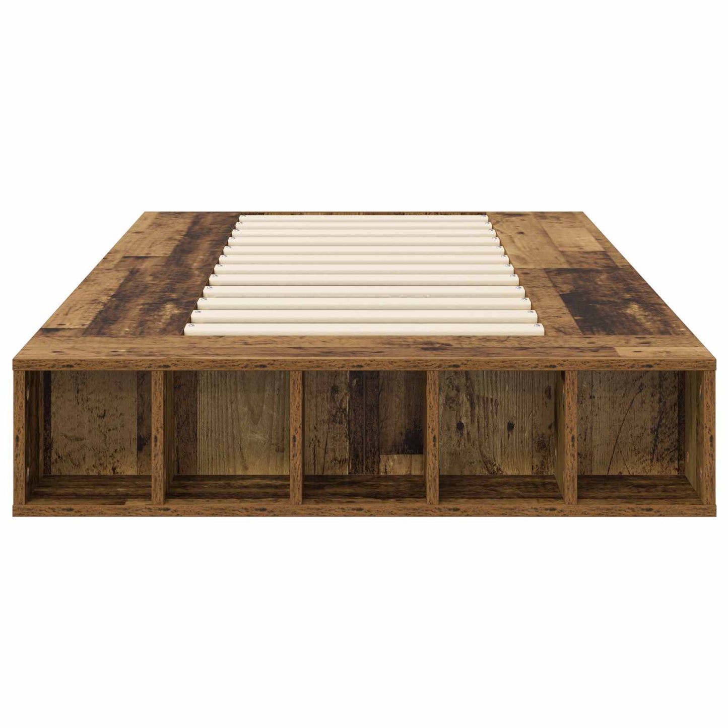 Bedframe met opslag met plank Oud hout 80 x 200 cm Bewerkt hout