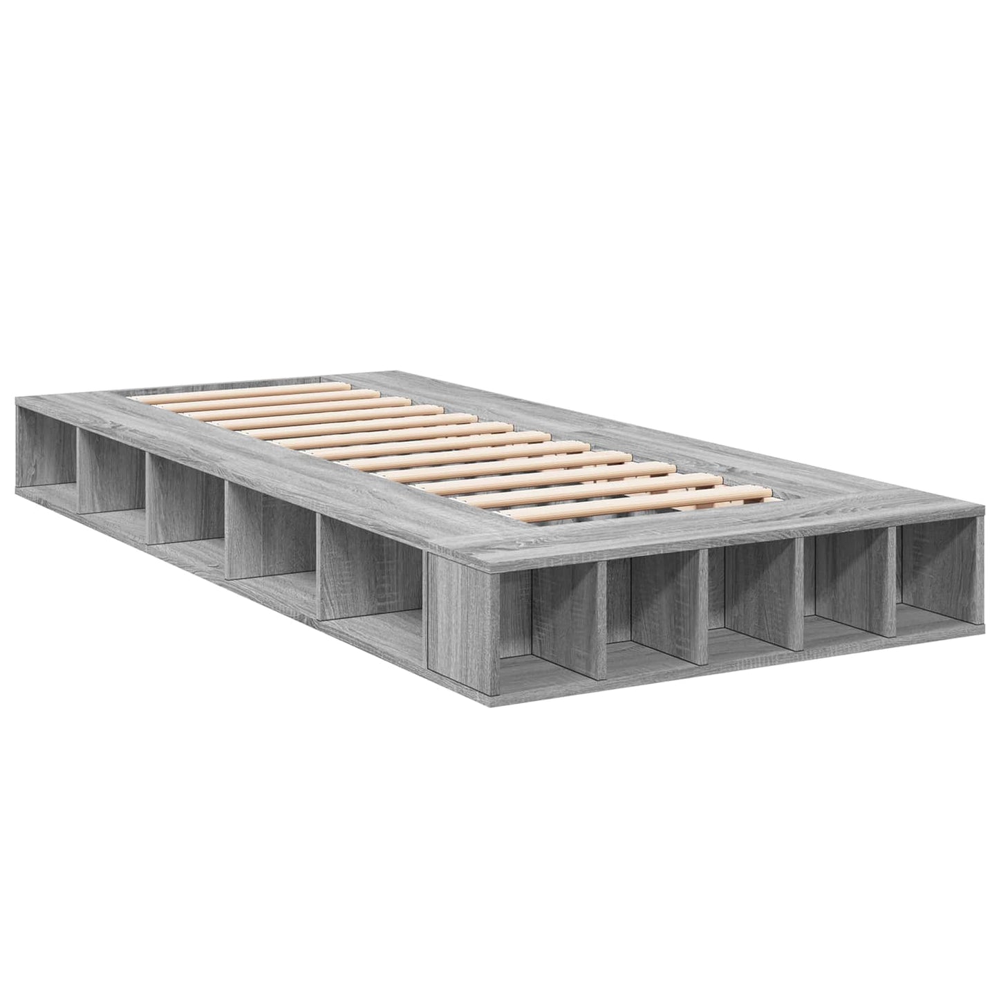 Bedframe met opslag Grijs Sonoma 80 x 200 cm Bewerkt hout