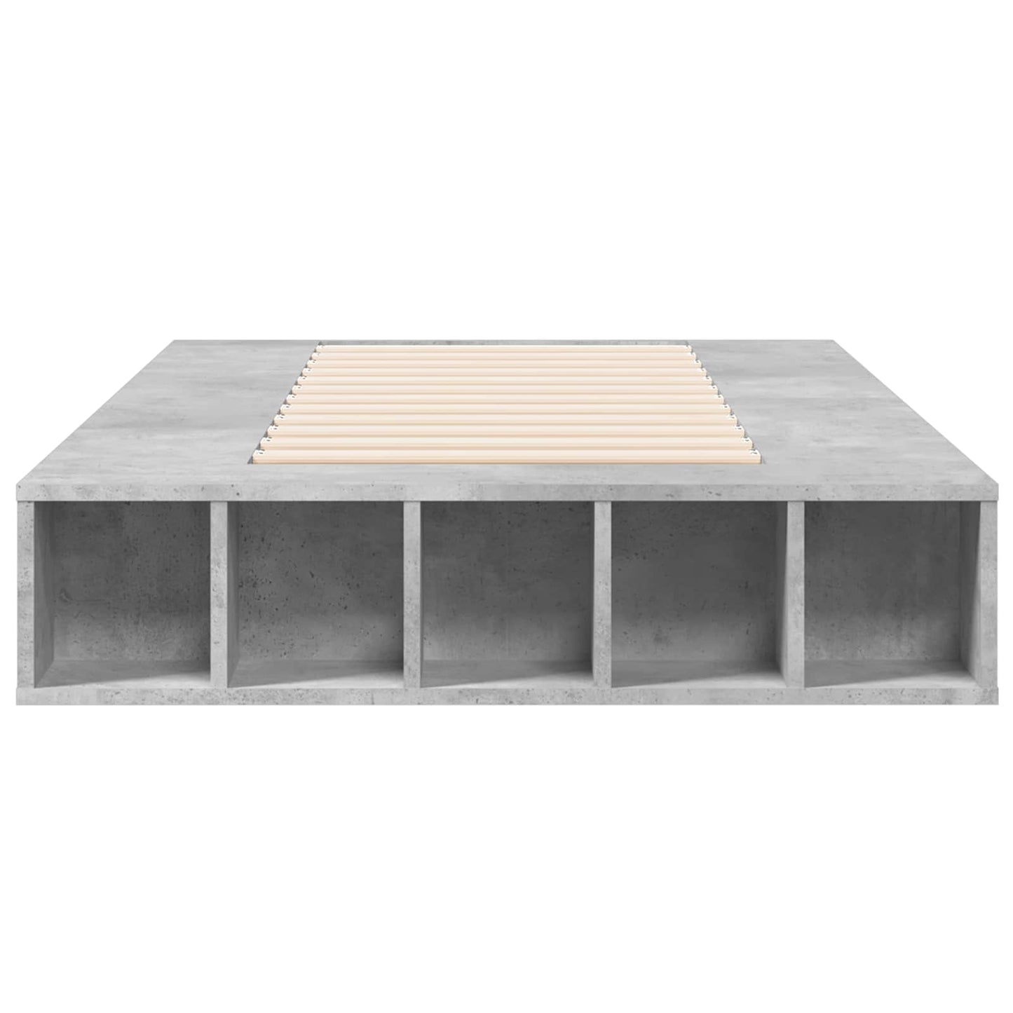 Bedframe met opslag Betongrijs 80 x 200 cm Bewerkt hout
