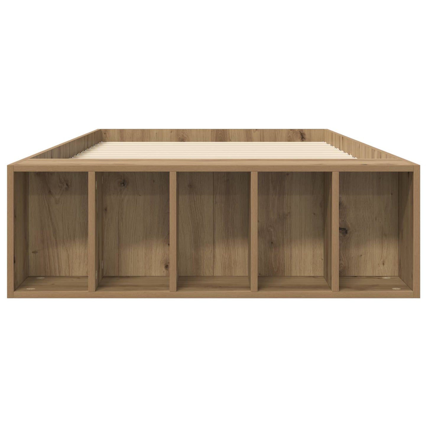 Bedframe met opslag Artisanaal eiken 80 x 200 cm Bewerkt hout
