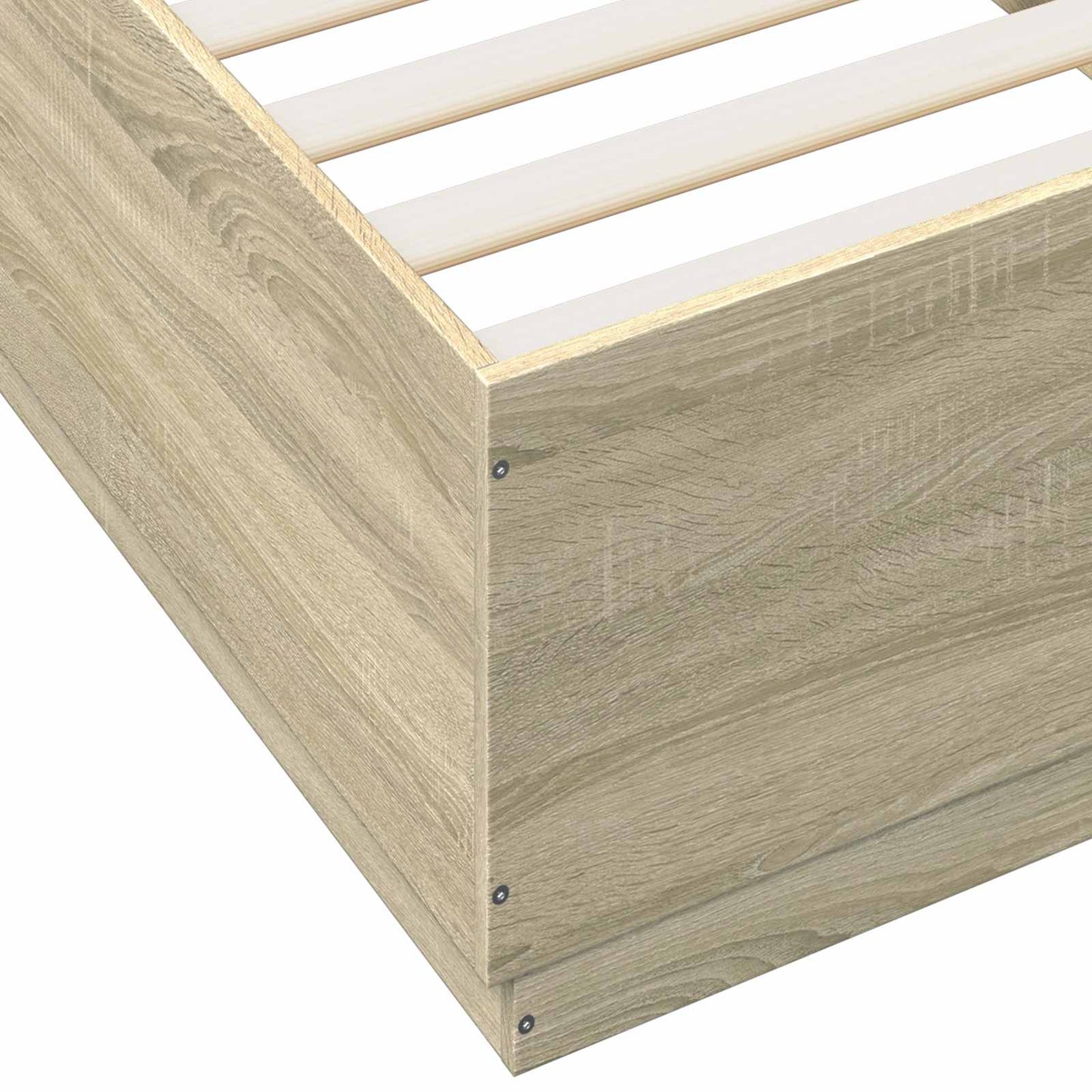 Bed Frame met LED Sonoma Eiken 80 x 200 cm Bewerkt hout is nu te koop bij PeponiXL, paradijselijk wonen!