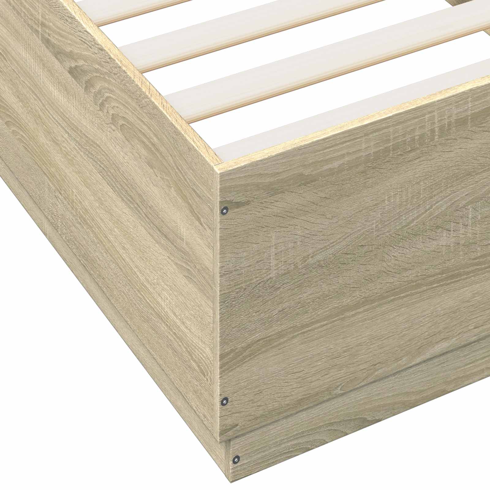 Bed Frame met LED Sonoma Eiken 80 x 200 cm Bewerkt hout is nu te koop bij PeponiXL, paradijselijk wonen!