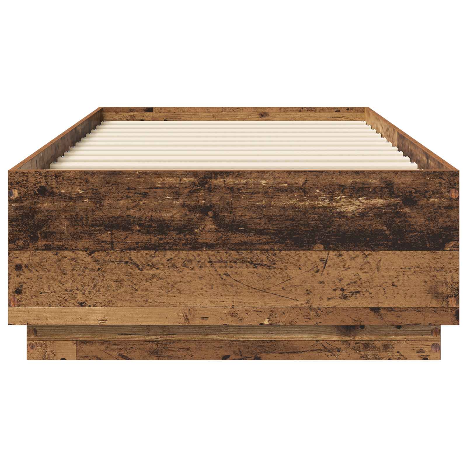 Bed Frame met LED Oud hout 80 x 200 cm Bewerkt hout is nu te koop bij PeponiXL, paradijselijk wonen!