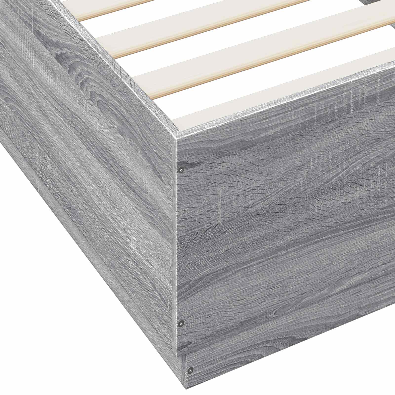 Bed Frame met LED Grijs Sonoma 80 x 200 cm Bewerkt hout is nu te koop bij PeponiXL, paradijselijk wonen!