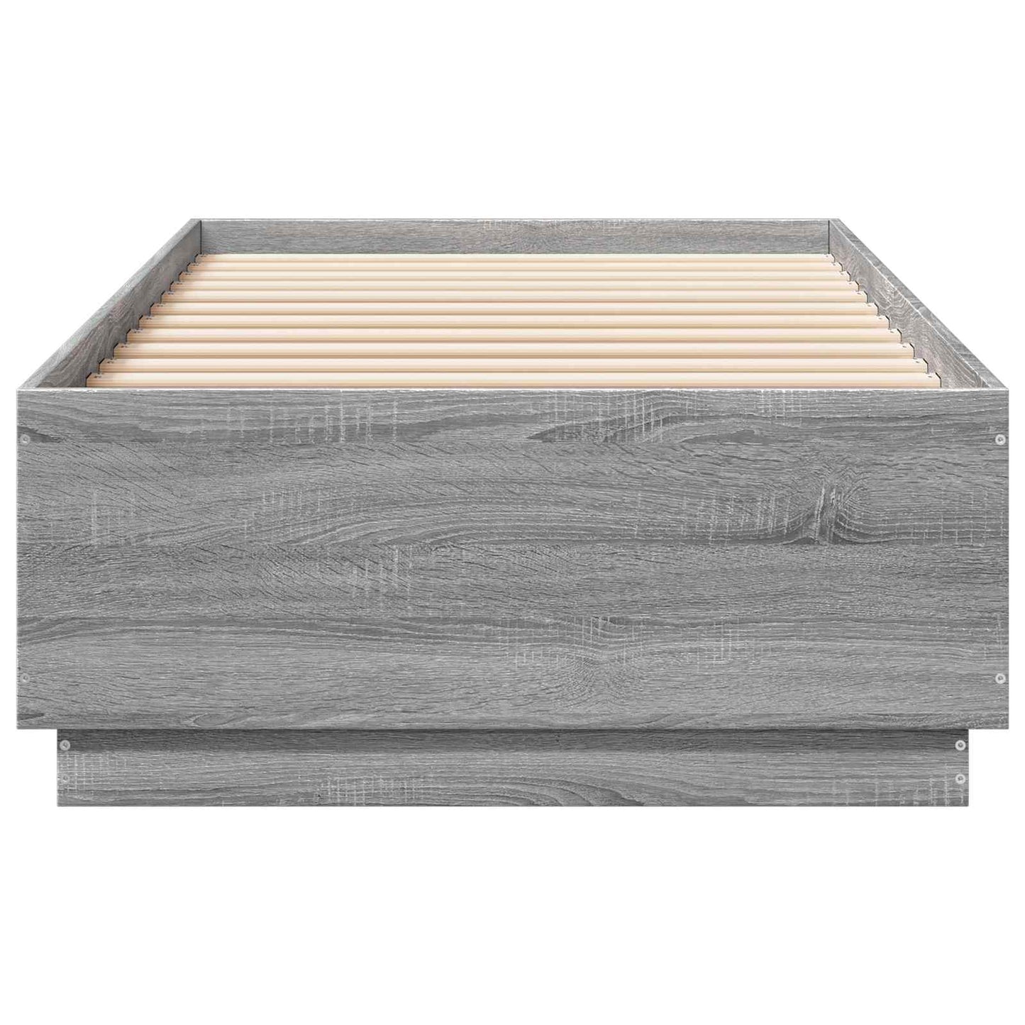 Bed Frame met LED Grijs Sonoma 80 x 200 cm Bewerkt hout is nu te koop bij PeponiXL, paradijselijk wonen!