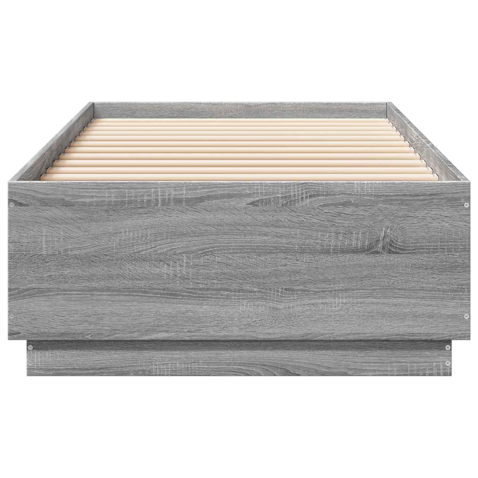 Bed Frame met LED Grijs Sonoma 80 x 200 cm Bewerkt hout is nu te koop bij PeponiXL, paradijselijk wonen!