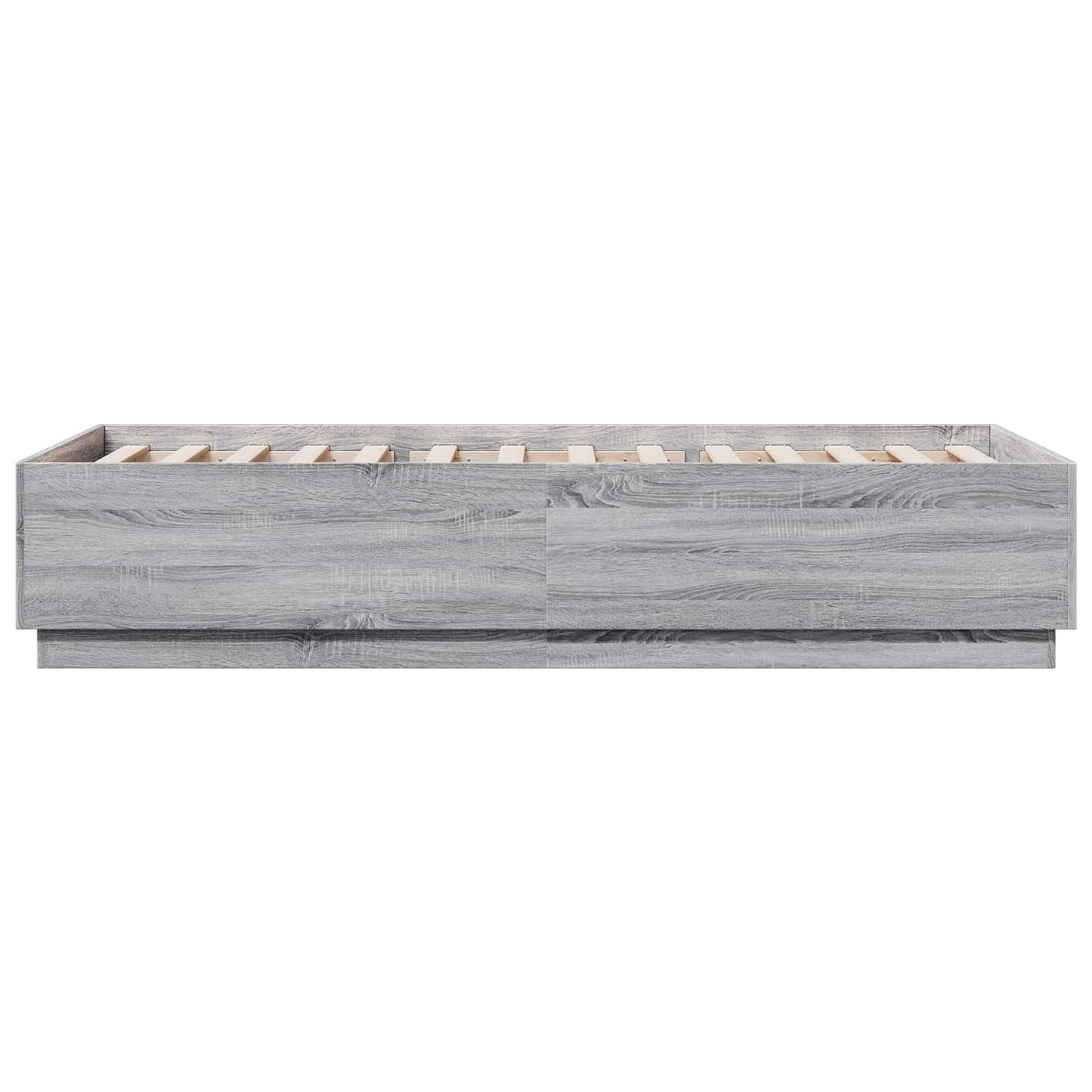 Bed Frame met LED Grijs Sonoma 80 x 200 cm Bewerkt hout is nu te koop bij PeponiXL, paradijselijk wonen!