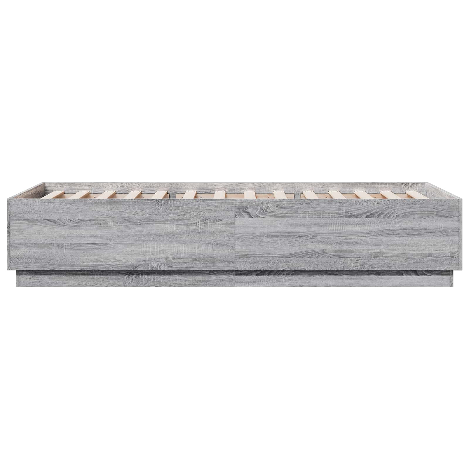 Bed Frame met LED Grijs Sonoma 80 x 200 cm Bewerkt hout is nu te koop bij PeponiXL, paradijselijk wonen!