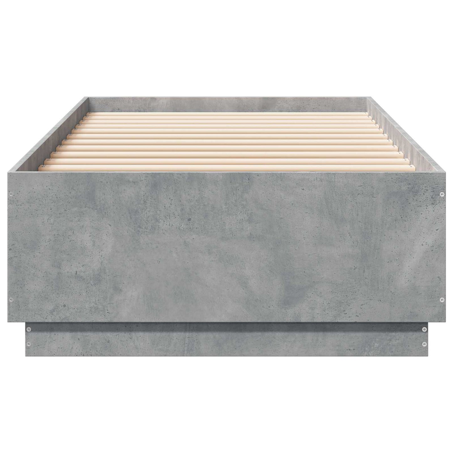Bed Frame met LED Betongrijs 80 x 200 cm Bewerkt hout is nu te koop bij PeponiXL, paradijselijk wonen!