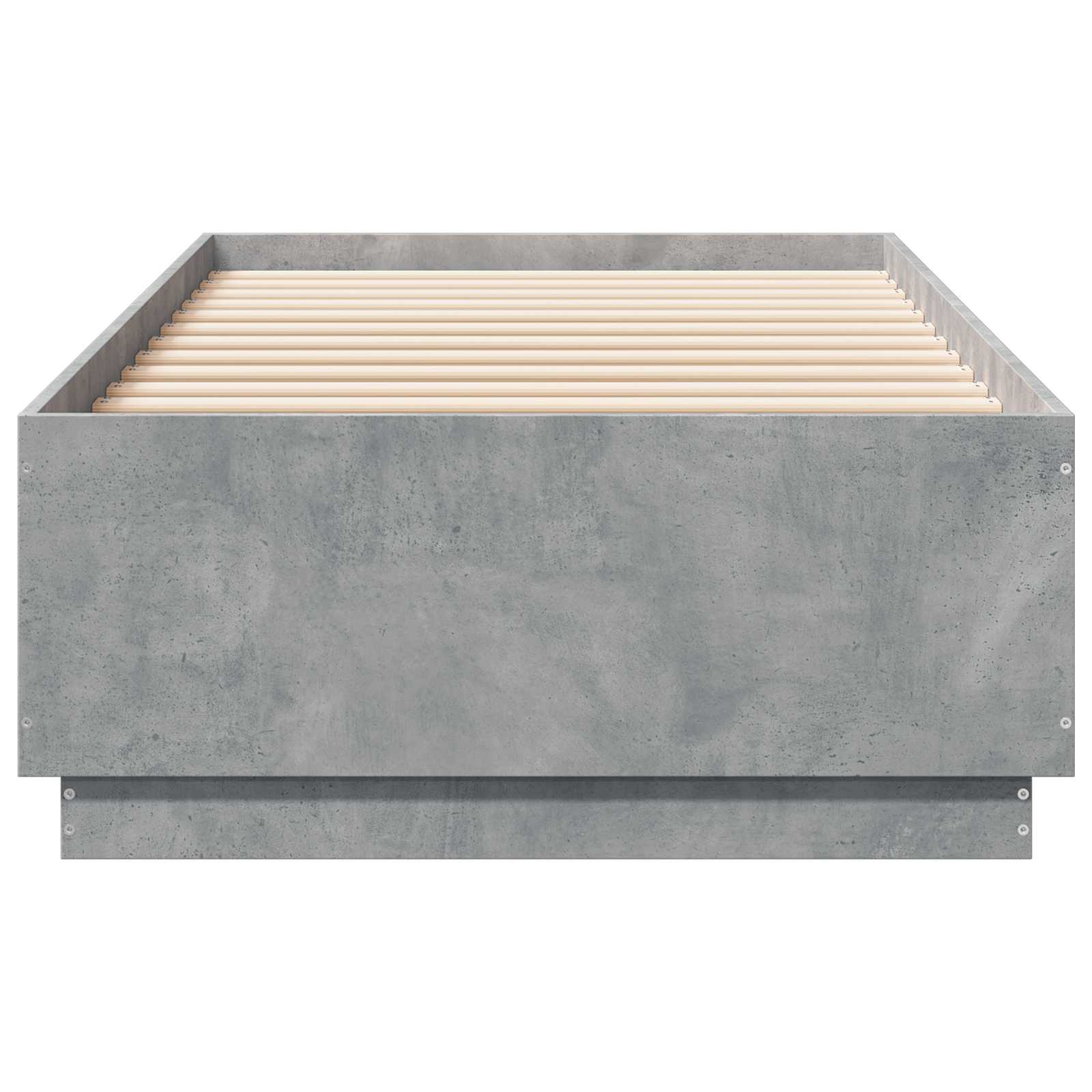 Bed Frame met LED Betongrijs 80 x 200 cm Bewerkt hout is nu te koop bij PeponiXL, paradijselijk wonen!