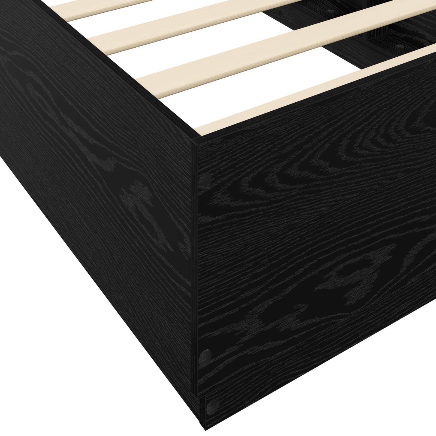 Bed Frame met LED Zwart eiken 80 x 200 cm Bewerkt hout is nu te koop bij PeponiXL, paradijselijk wonen!