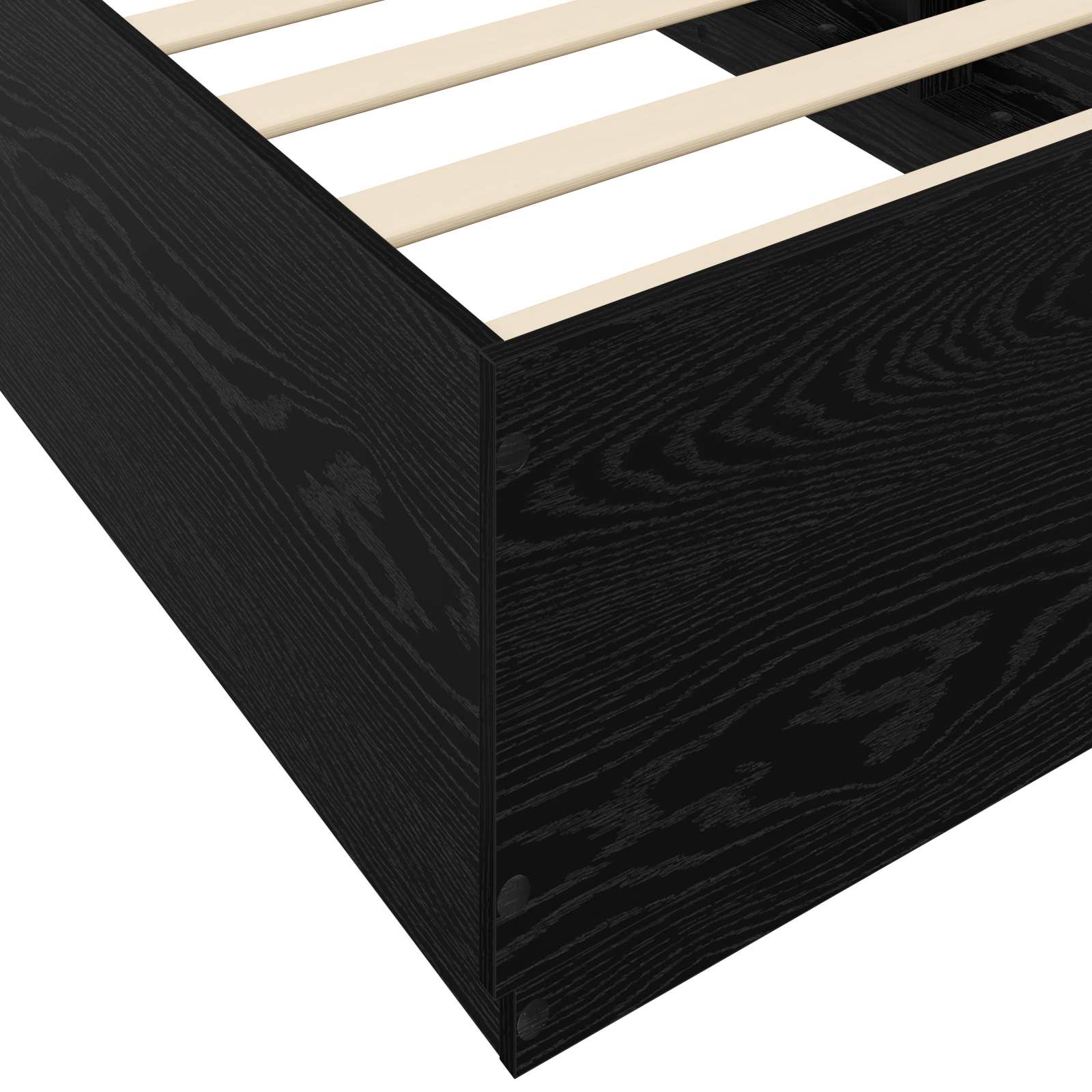 Bed Frame met LED Zwart eiken 80 x 200 cm Bewerkt hout is nu te koop bij PeponiXL, paradijselijk wonen!