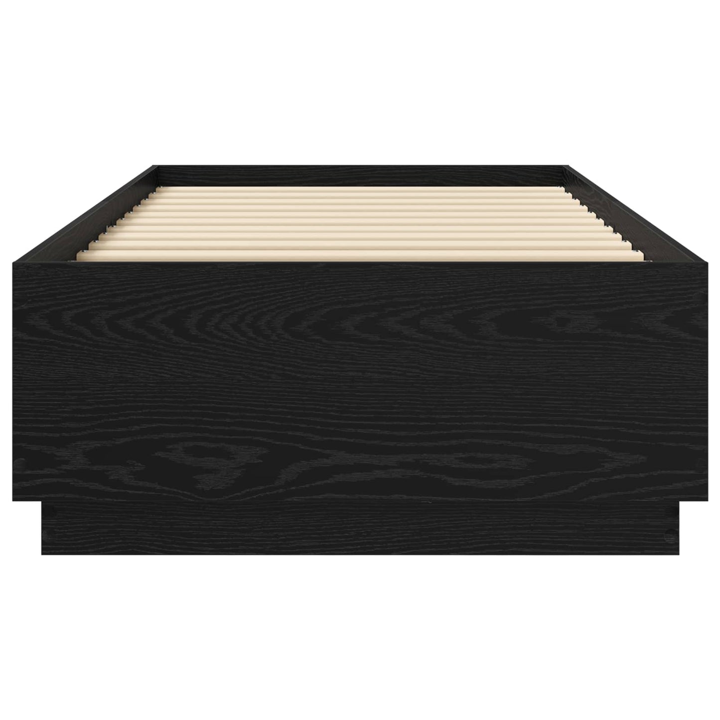 Bed Frame met LED Zwart eiken 80 x 200 cm Bewerkt hout is nu te koop bij PeponiXL, paradijselijk wonen!