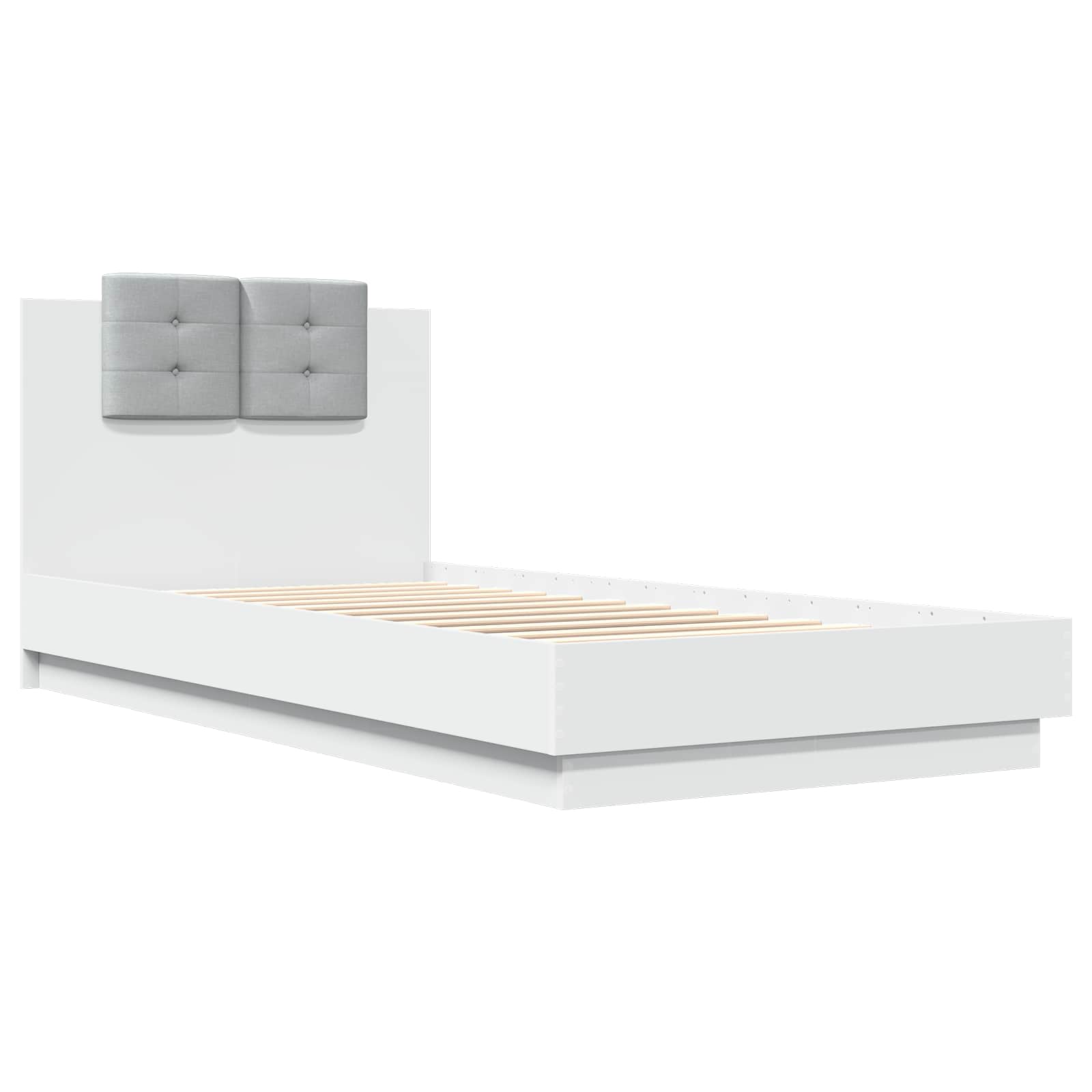 Bedframe met Hoofdeinde Wit 80 x 200 cm Bewerkt hout is nu te koop bij PeponiXL, paradijselijk wonen!