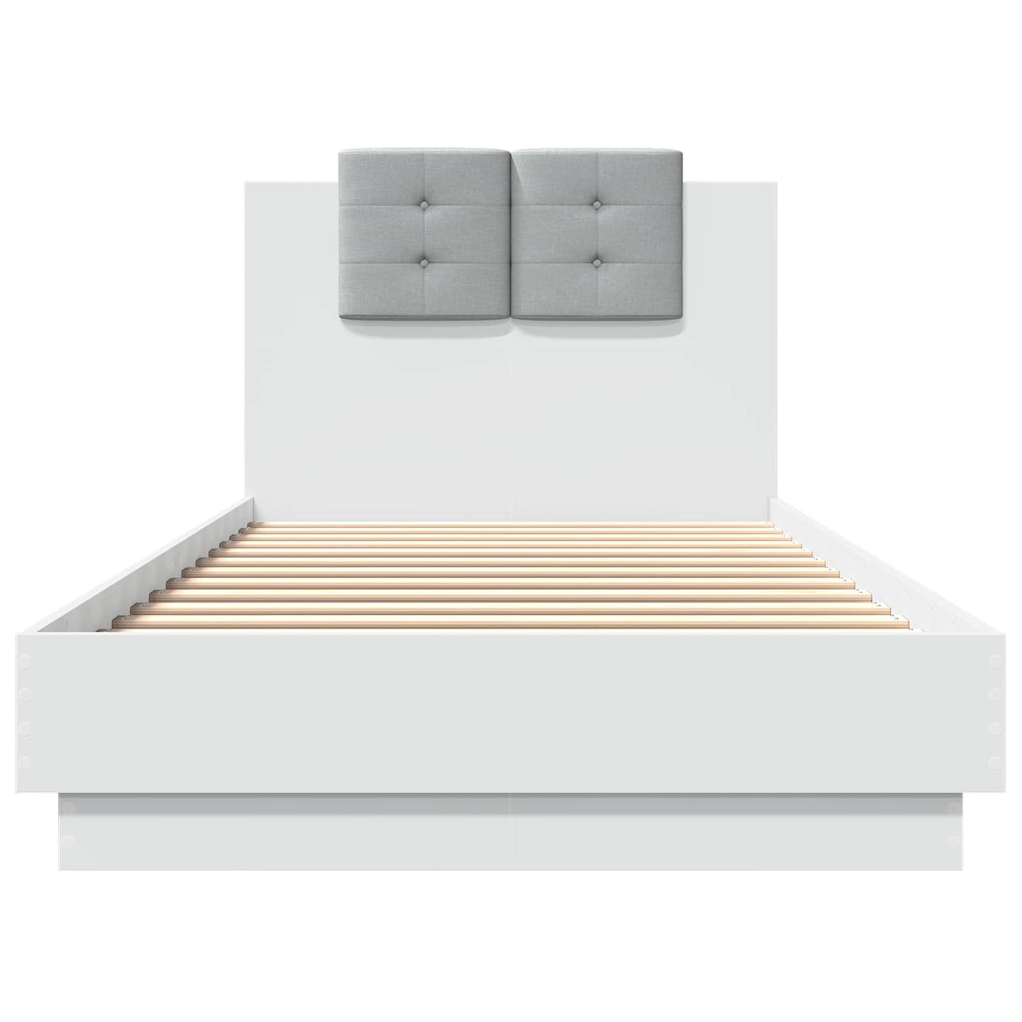 Bedframe met Hoofdeinde Wit 80 x 200 cm Bewerkt hout is nu te koop bij PeponiXL, paradijselijk wonen!