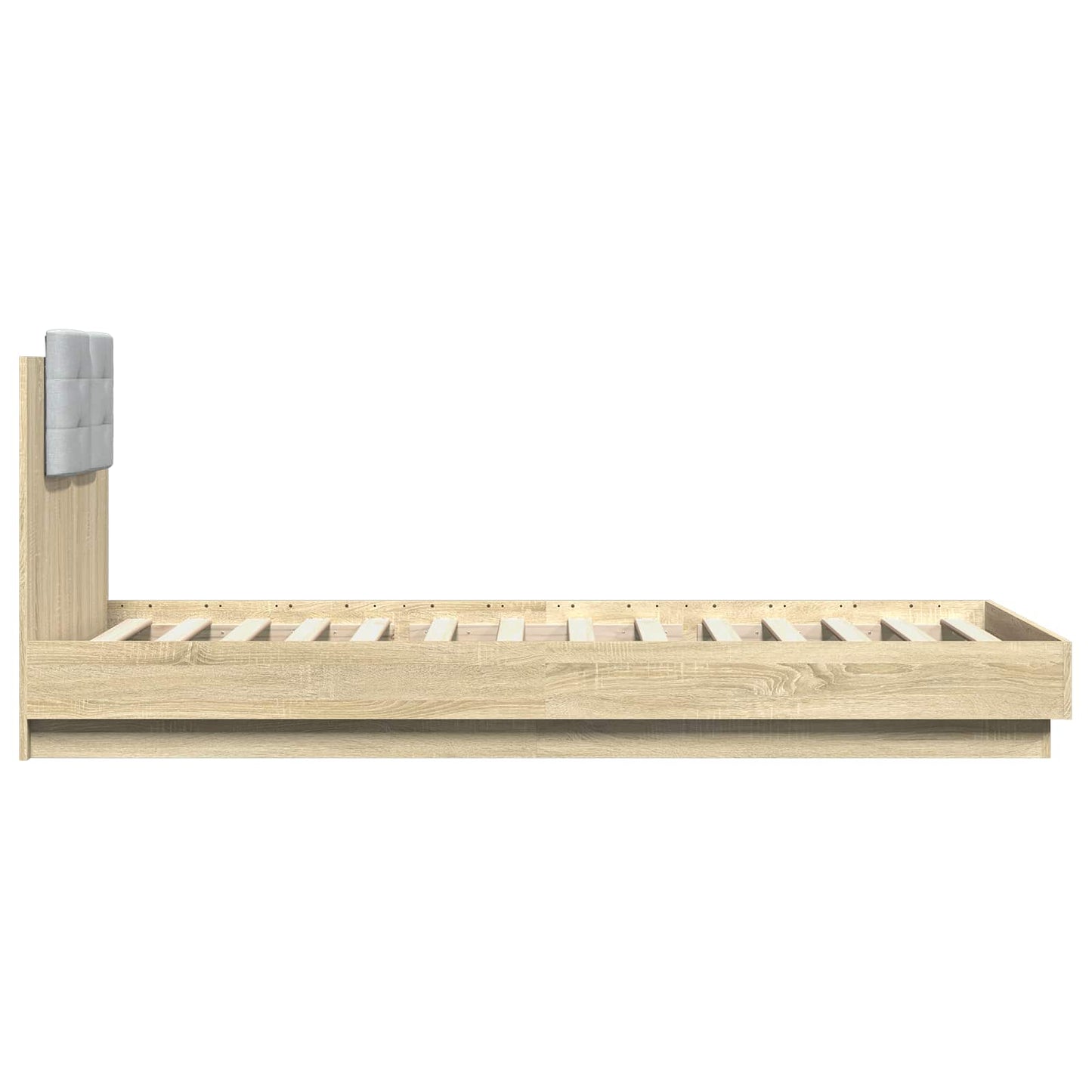 Bedframe met Hoofdeinde Sonoma Eiken 80 x 200 cm Bewerkt hout is nu te koop bij PeponiXL, paradijselijk wonen!