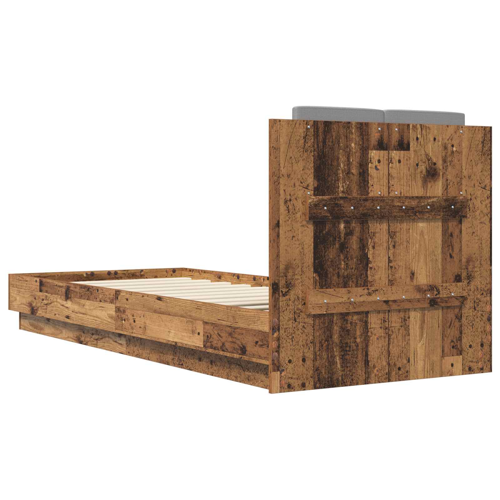 Bedframe met Hoofdeinde Oud hout 80 x 200 cm Bewerkt hout is nu te koop bij PeponiXL, paradijselijk wonen!