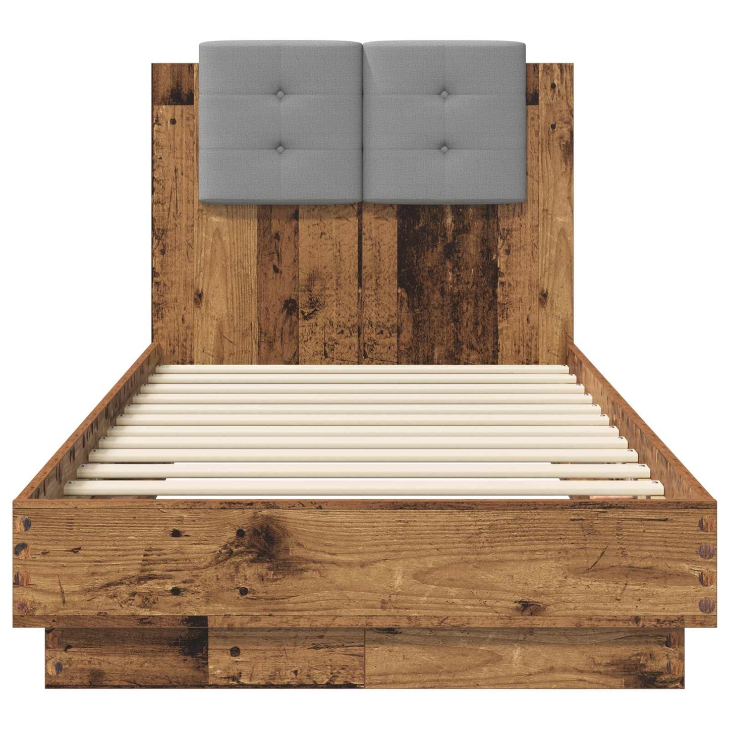 Bedframe met Hoofdeinde Oud hout 80 x 200 cm Bewerkt hout is nu te koop bij PeponiXL, paradijselijk wonen!