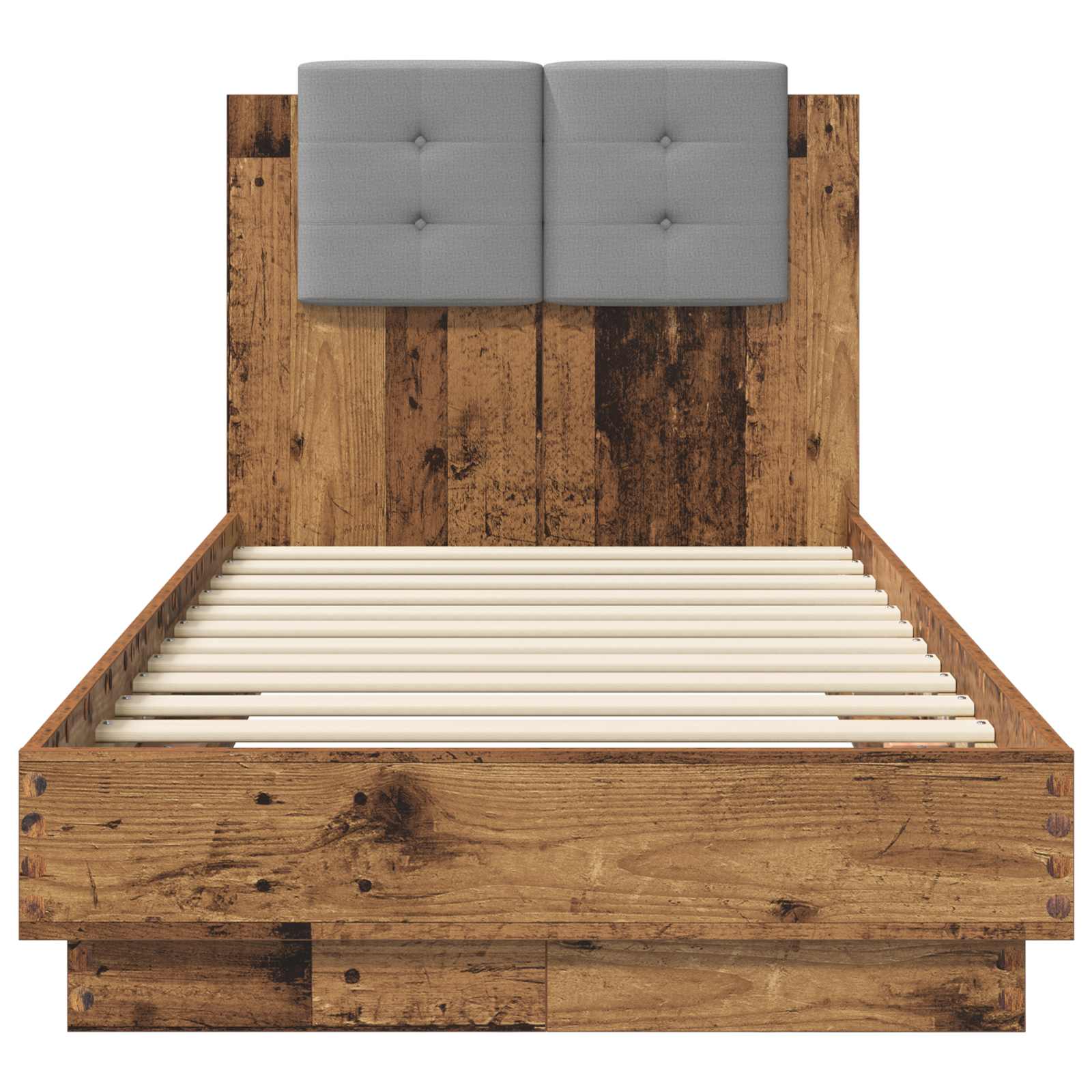 Bedframe met Hoofdeinde Oud hout 80 x 200 cm Bewerkt hout is nu te koop bij PeponiXL, paradijselijk wonen!