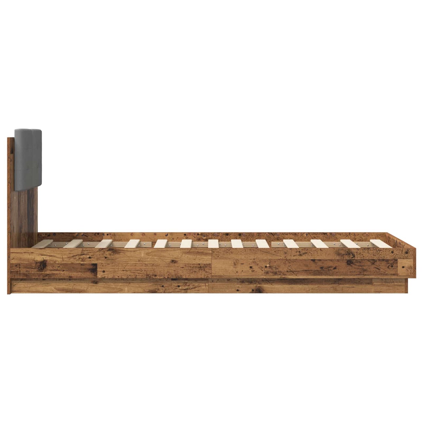 Bedframe met Hoofdeinde Oud hout 80 x 200 cm Bewerkt hout is nu te koop bij PeponiXL, paradijselijk wonen!