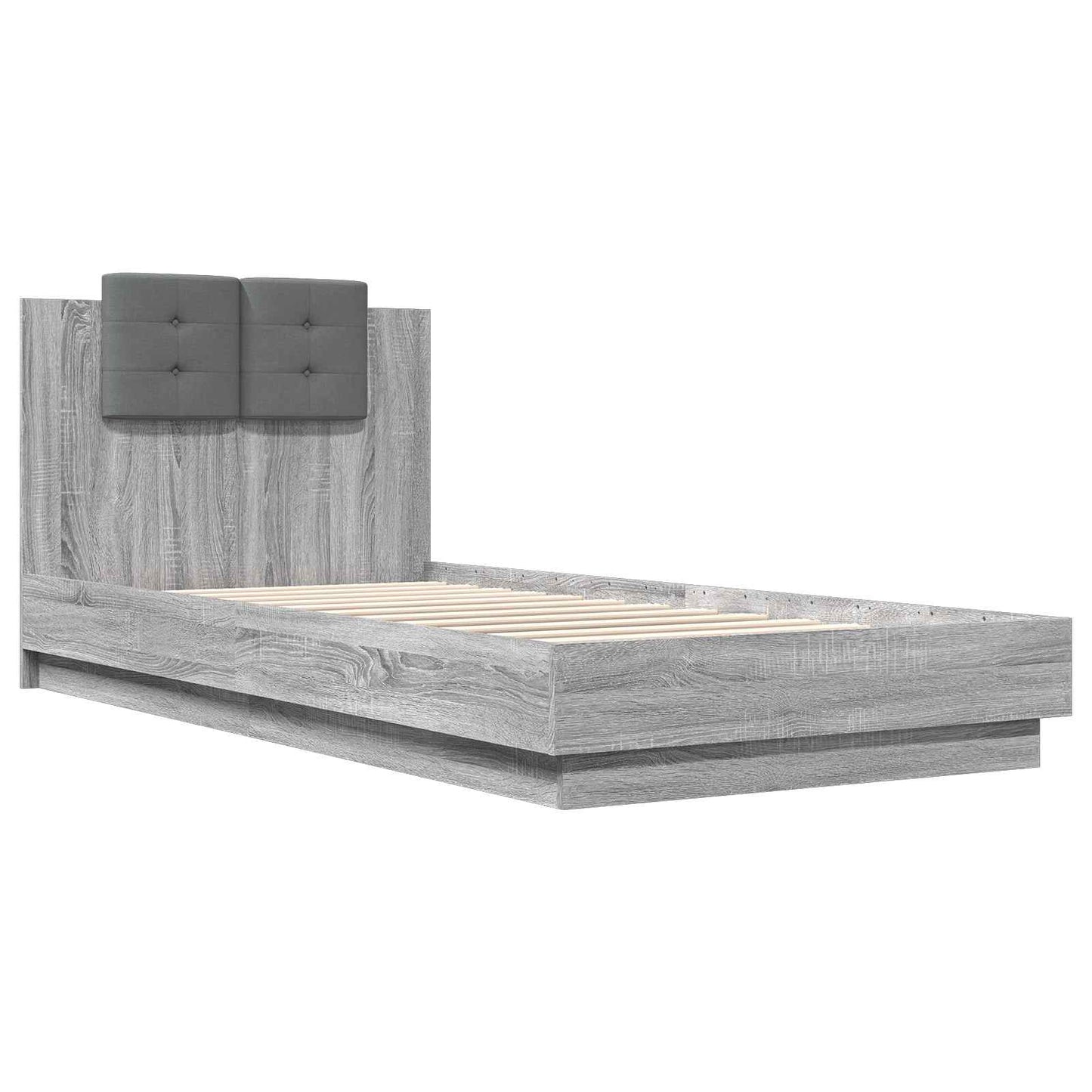 Bedframe met Hoofdeinde Grijs Sonoma 80 x 200 cm Bewerkt hout is nu te koop bij PeponiXL, paradijselijk wonen!