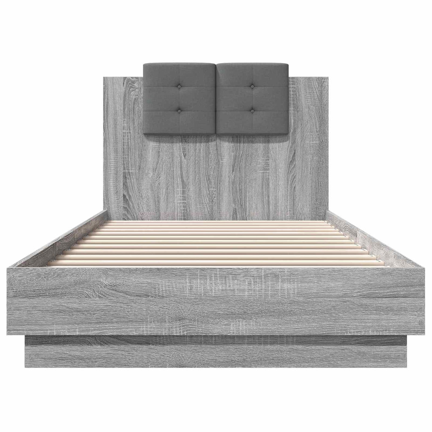 Bedframe met Hoofdeinde Grijs Sonoma 80 x 200 cm Bewerkt hout is nu te koop bij PeponiXL, paradijselijk wonen!