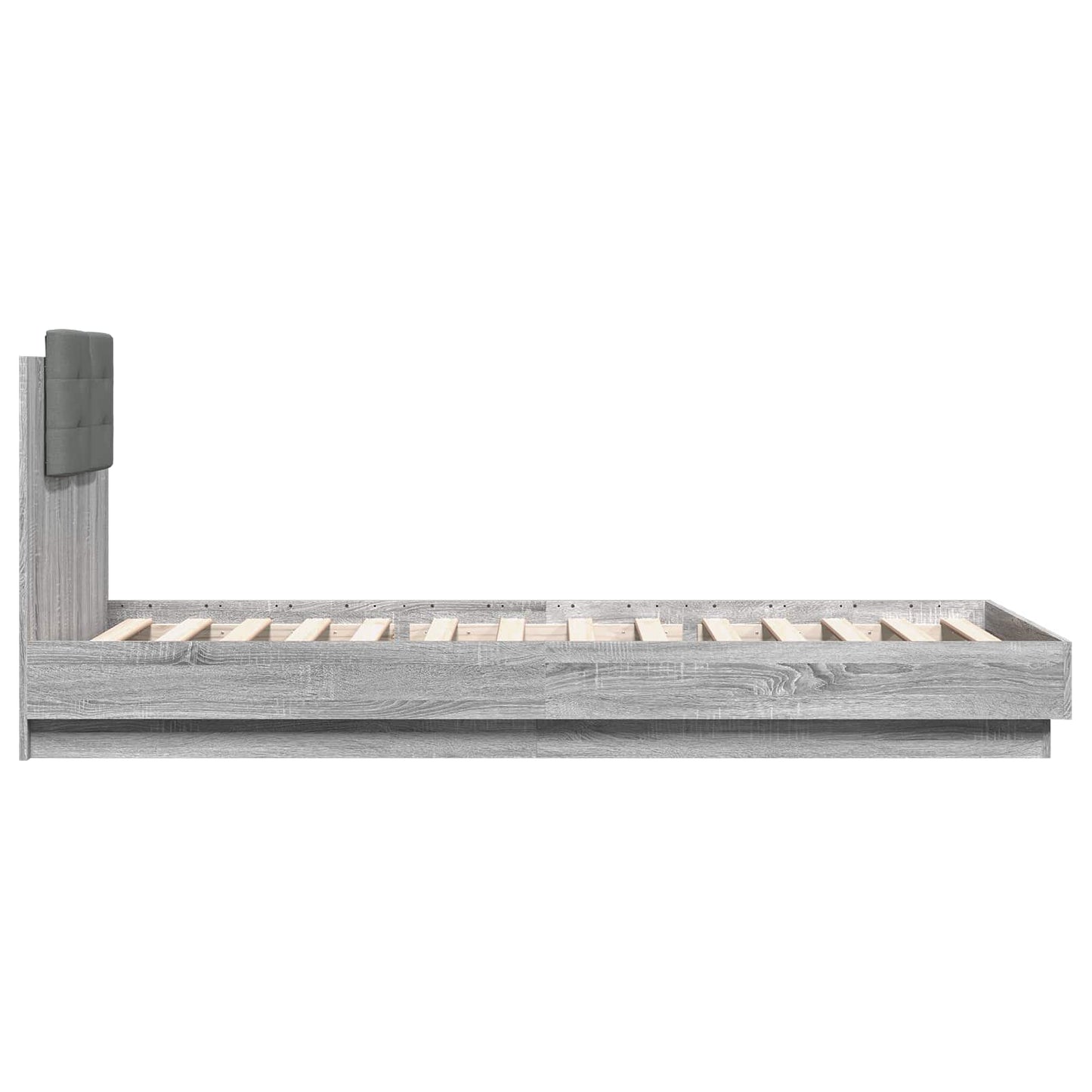 Bedframe met Hoofdeinde Grijs Sonoma 80 x 200 cm Bewerkt hout is nu te koop bij PeponiXL, paradijselijk wonen!