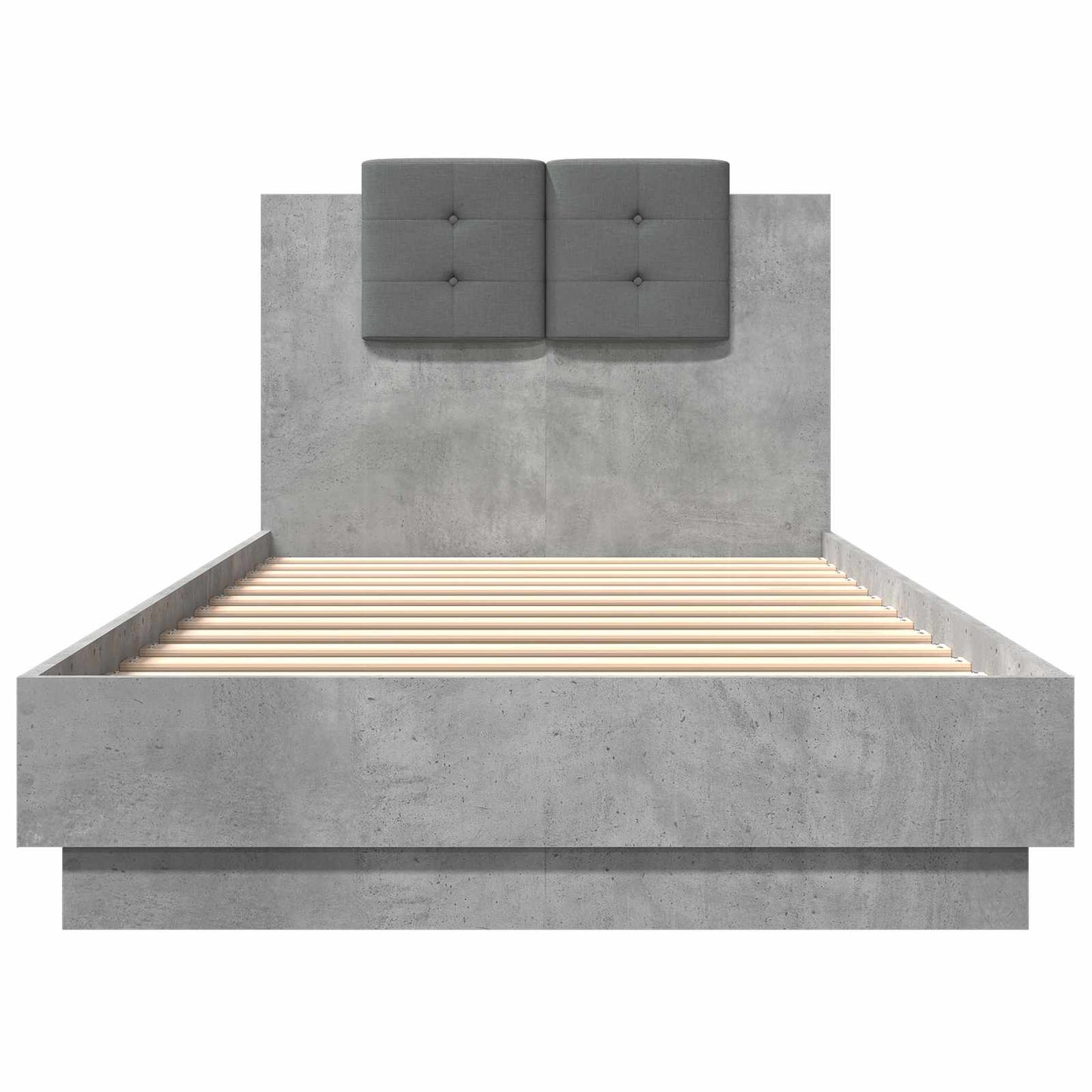 Bedframe met Hoofdeinde Betongrijs 80 x 200 cm Bewerkt hout is nu te koop bij PeponiXL, paradijselijk wonen!
