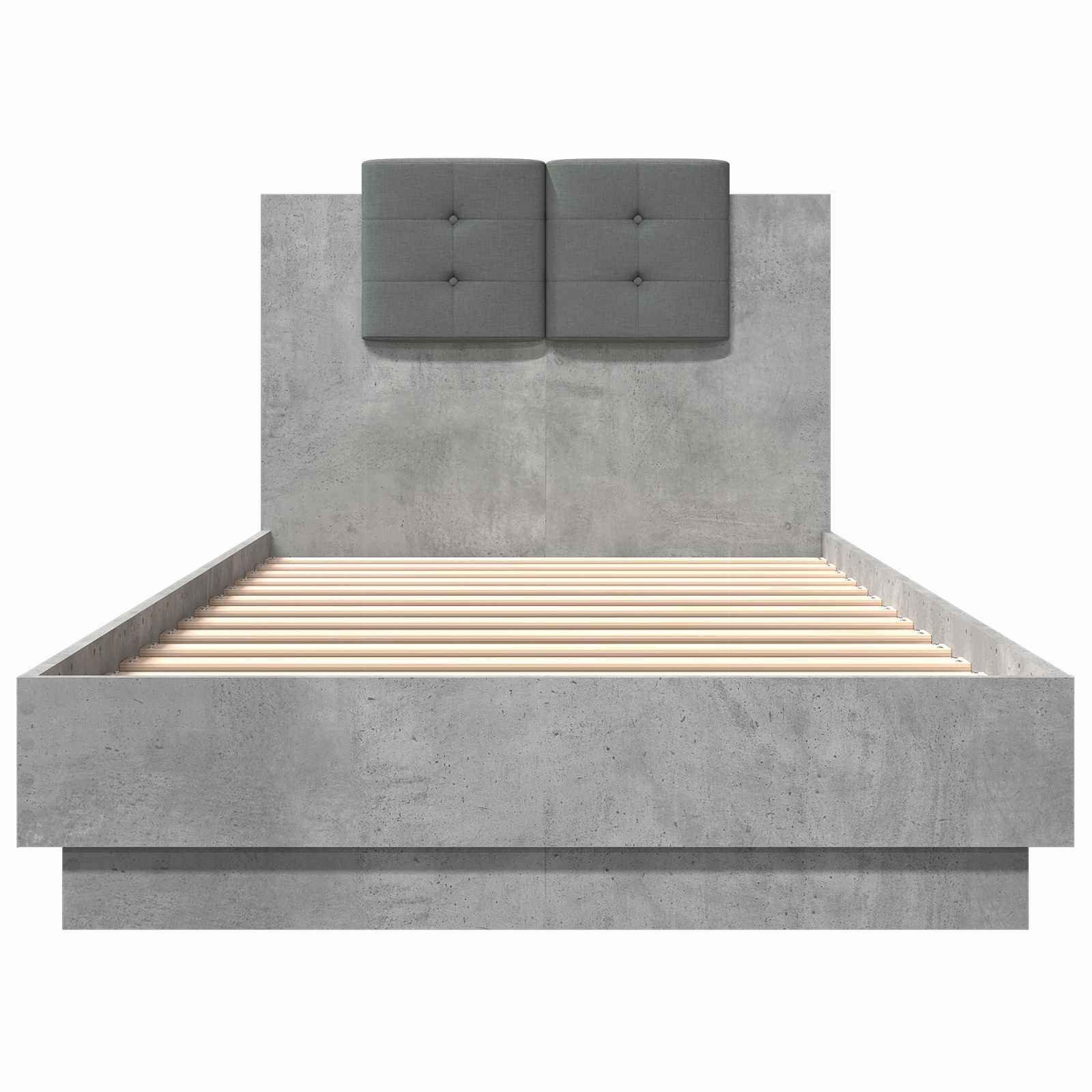 Bedframe met Hoofdeinde Betongrijs 80 x 200 cm Bewerkt hout is nu te koop bij PeponiXL, paradijselijk wonen!