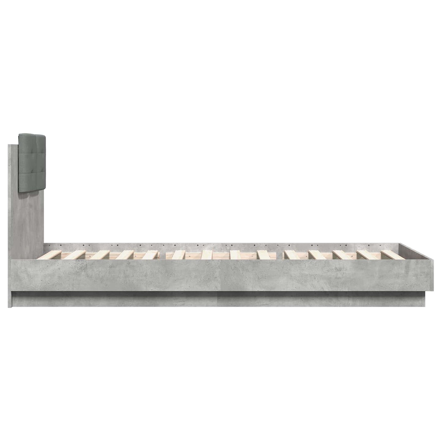 Bedframe met Hoofdeinde Betongrijs 80 x 200 cm Bewerkt hout is nu te koop bij PeponiXL, paradijselijk wonen!
