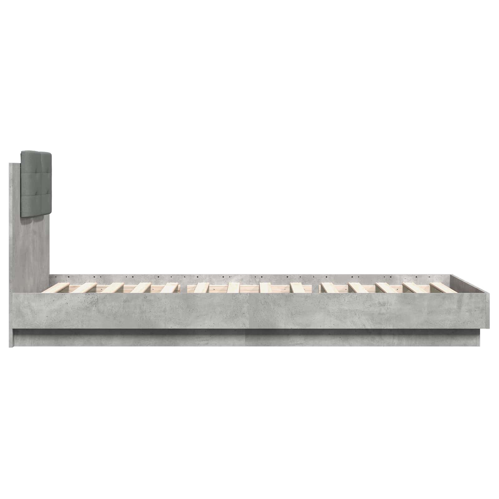 Bedframe met Hoofdeinde Betongrijs 80 x 200 cm Bewerkt hout is nu te koop bij PeponiXL, paradijselijk wonen!