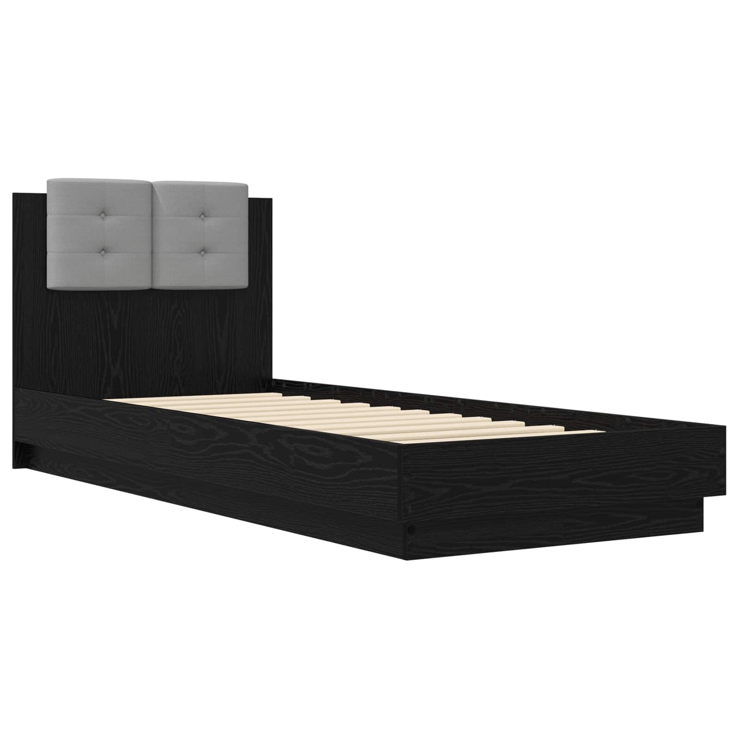 Bedframe met Hoofdeinde Zwart eiken 80 x 200 cm Bewerkt hout is nu te koop bij PeponiXL, paradijselijk wonen!