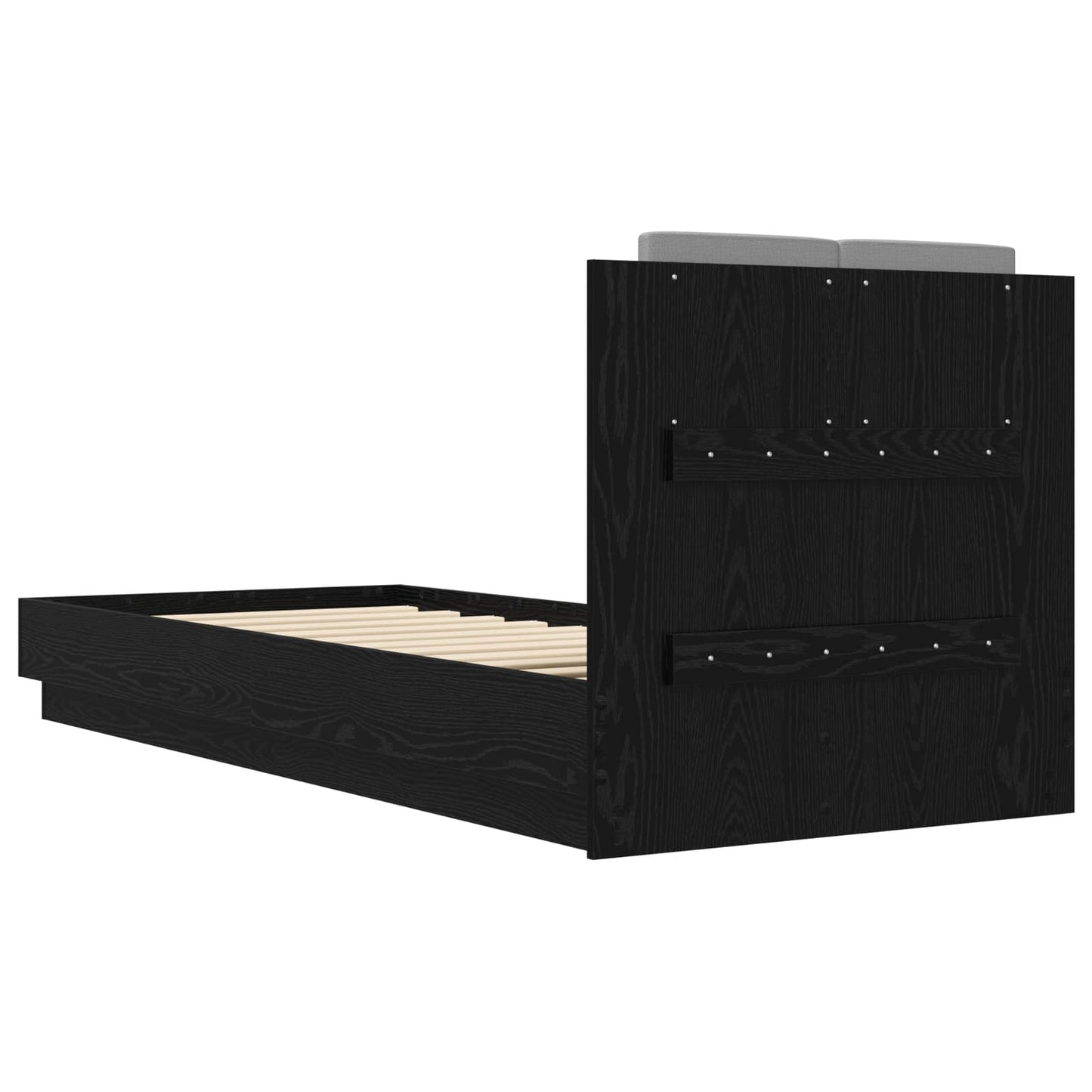 Bedframe met Hoofdeinde Zwart eiken 80 x 200 cm Bewerkt hout is nu te koop bij PeponiXL, paradijselijk wonen!