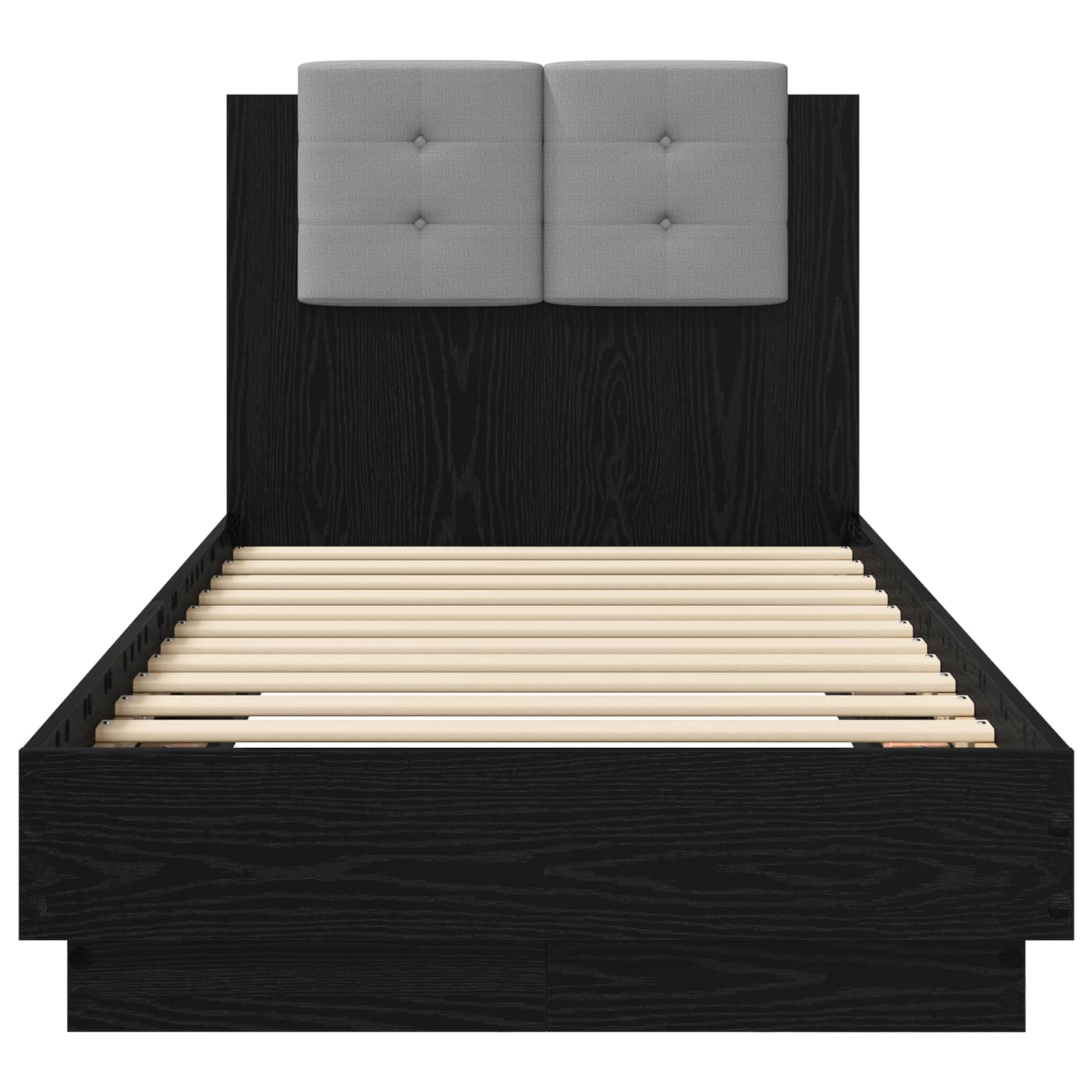 Bedframe met Hoofdeinde Zwart eiken 80 x 200 cm Bewerkt hout is nu te koop bij PeponiXL, paradijselijk wonen!