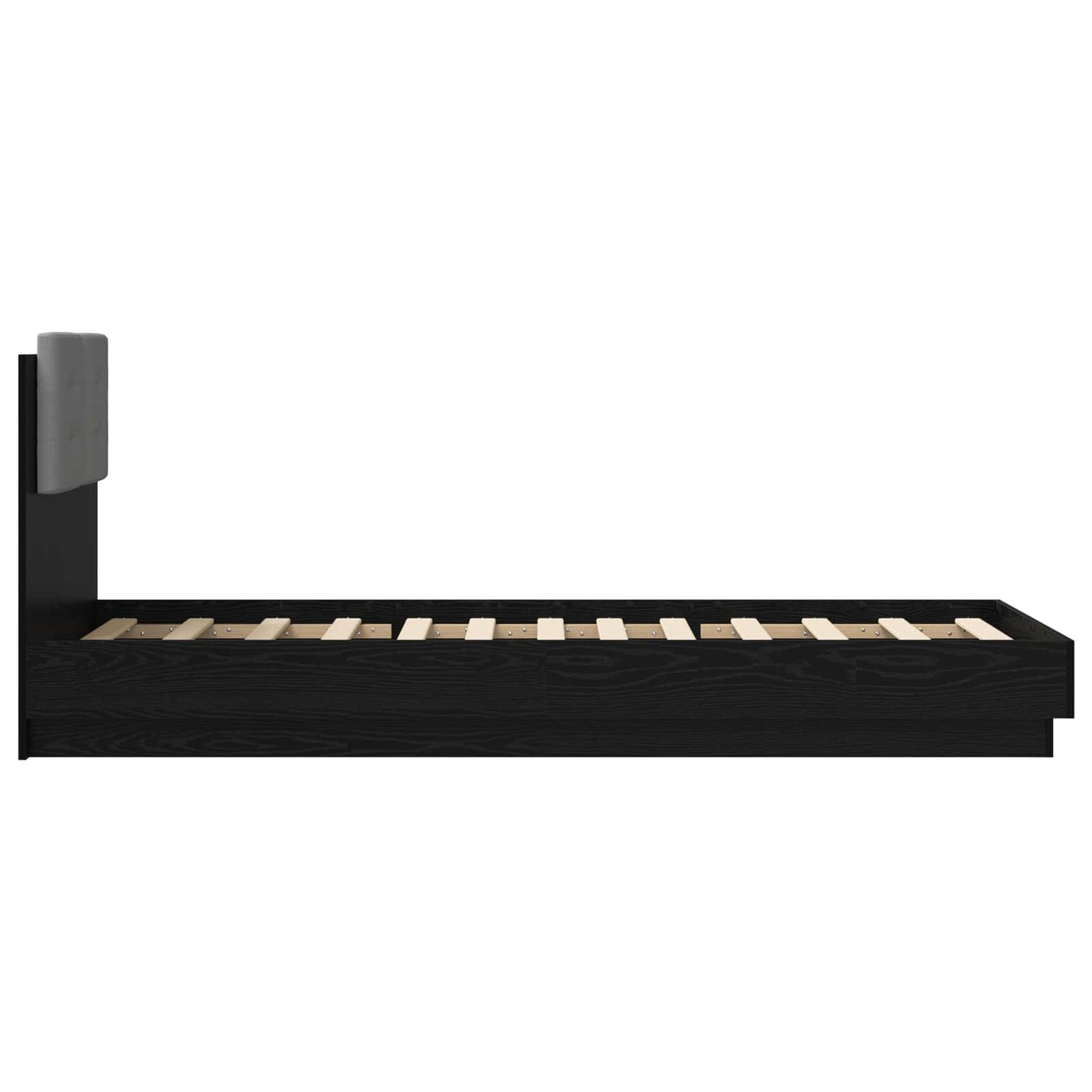 Bedframe met Hoofdeinde Zwart eiken 80 x 200 cm Bewerkt hout is nu te koop bij PeponiXL, paradijselijk wonen!