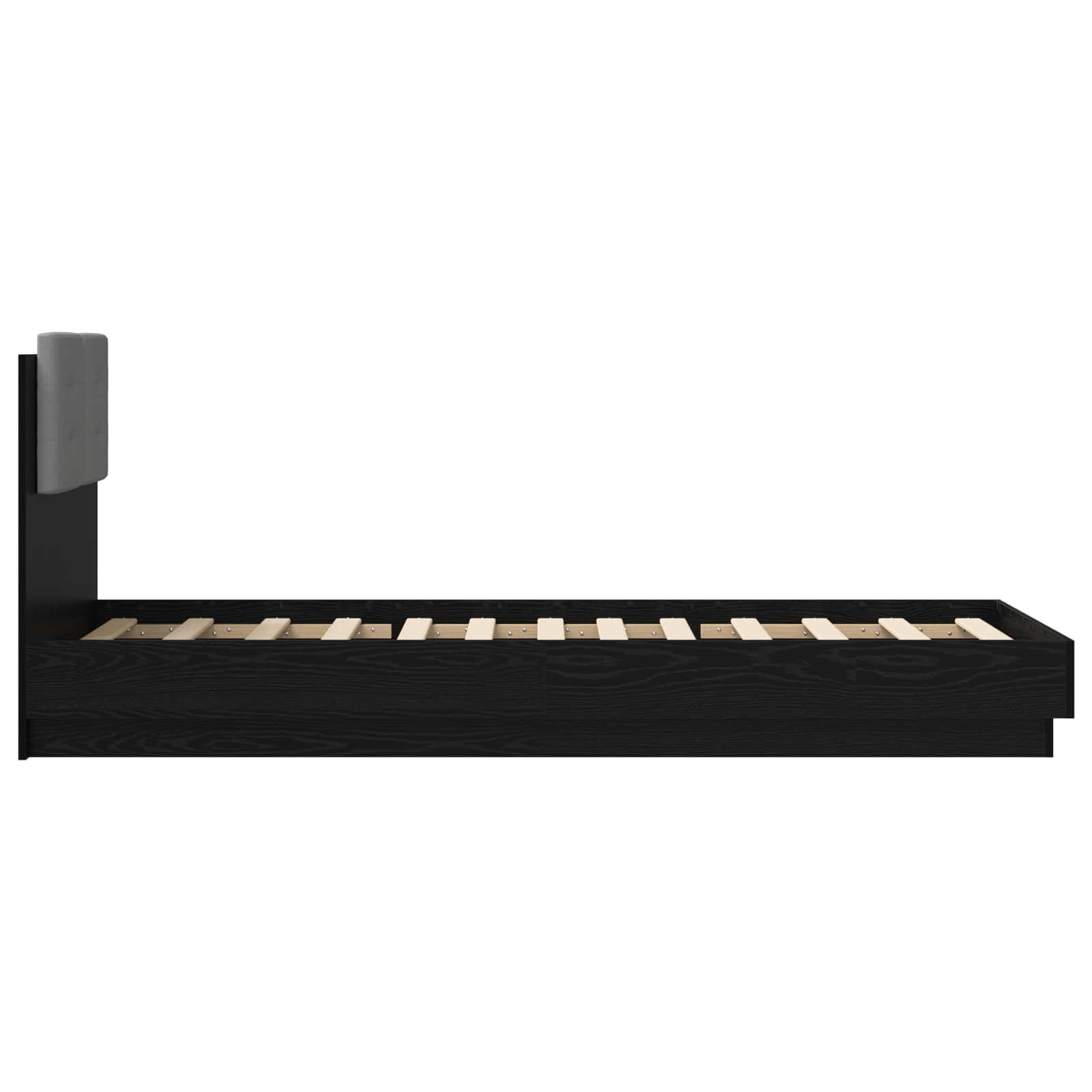 Bedframe met Hoofdeinde Zwart eiken 80 x 200 cm Bewerkt hout is nu te koop bij PeponiXL, paradijselijk wonen!