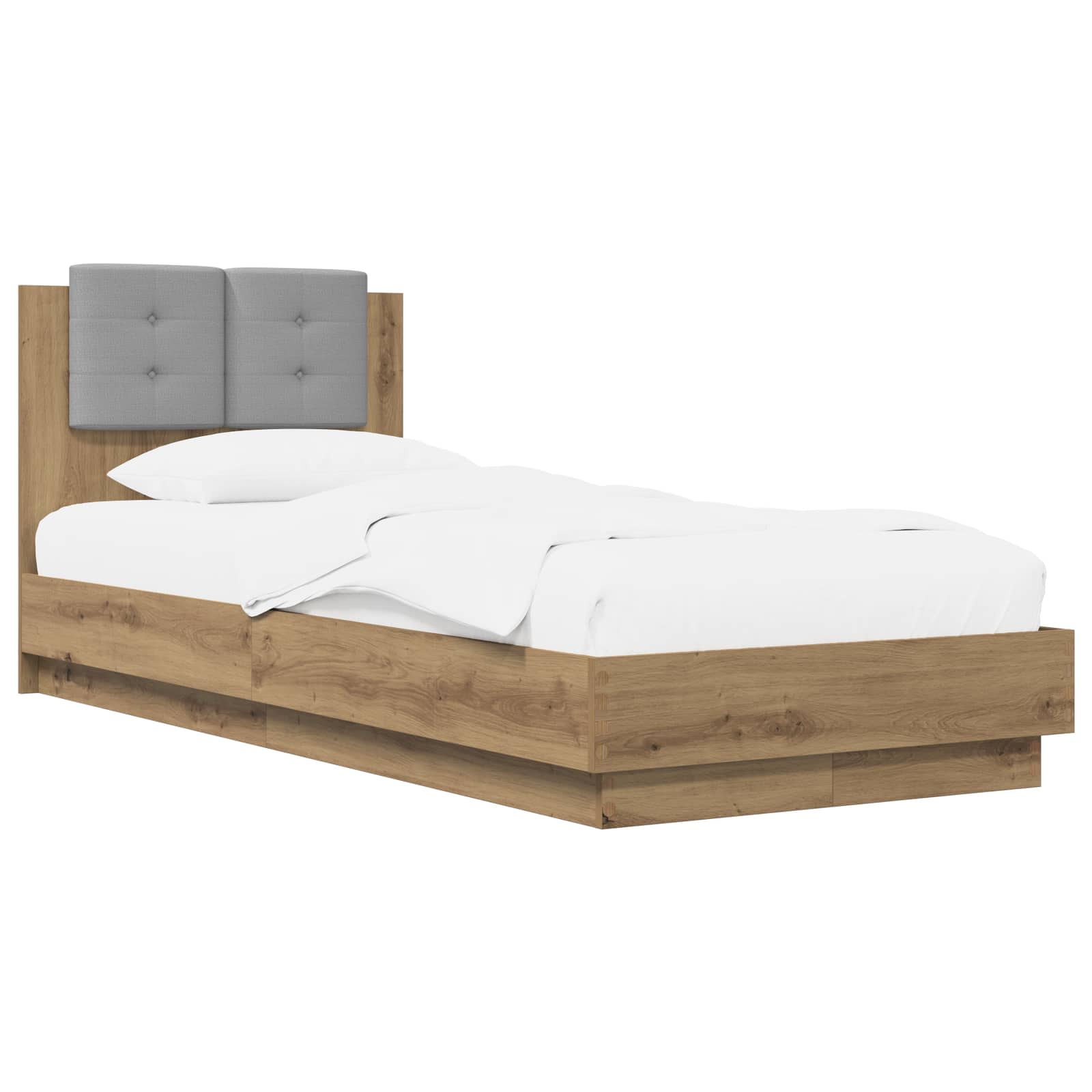 Bedframe met Hoofdeinde Artisanaal eiken 80 x 200 cm is nu te koop bij PeponiXL, paradijselijk wonen!
