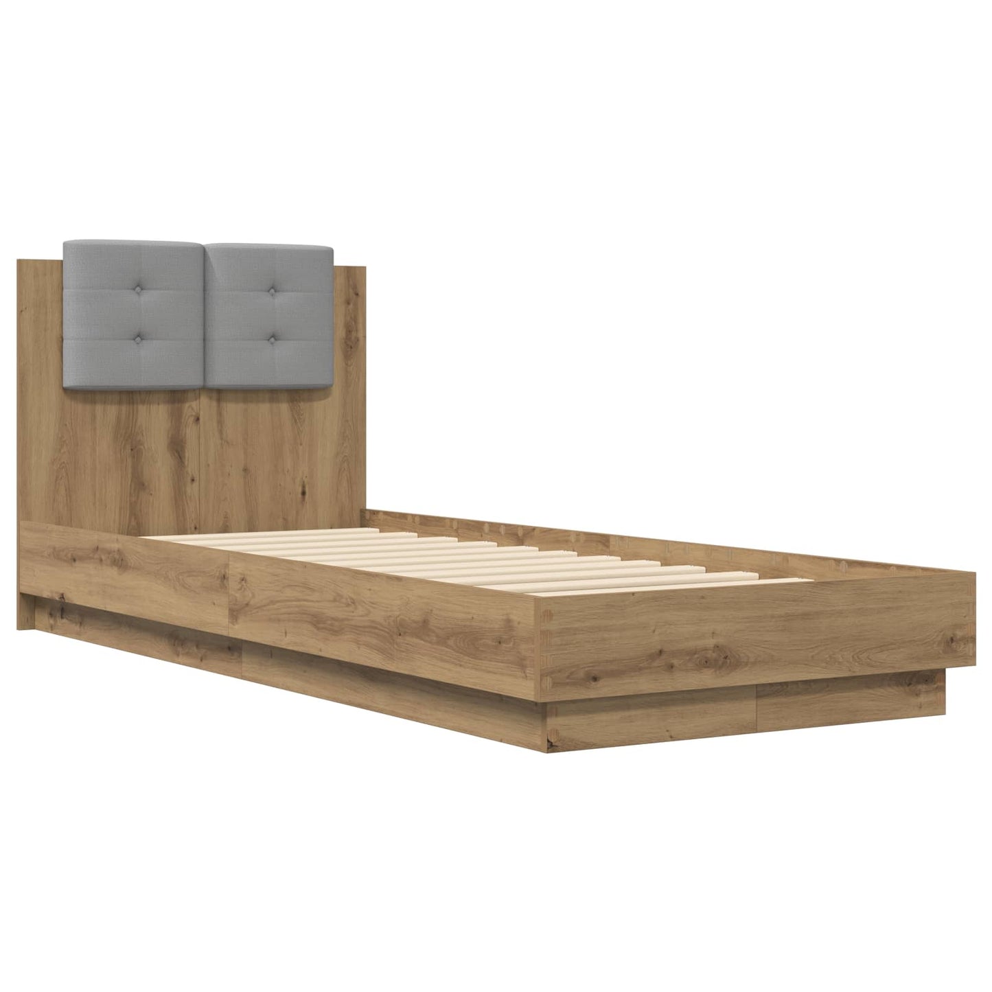 Bedframe met Hoofdeinde Artisanaal eiken 80 x 200 cm is nu te koop bij PeponiXL, paradijselijk wonen!