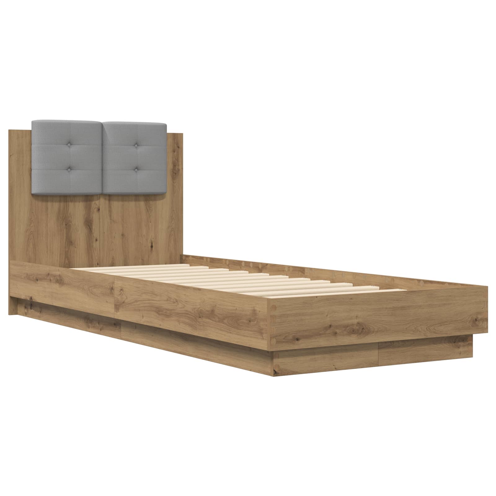 Bedframe met Hoofdeinde Artisanaal eiken 80 x 200 cm is nu te koop bij PeponiXL, paradijselijk wonen!