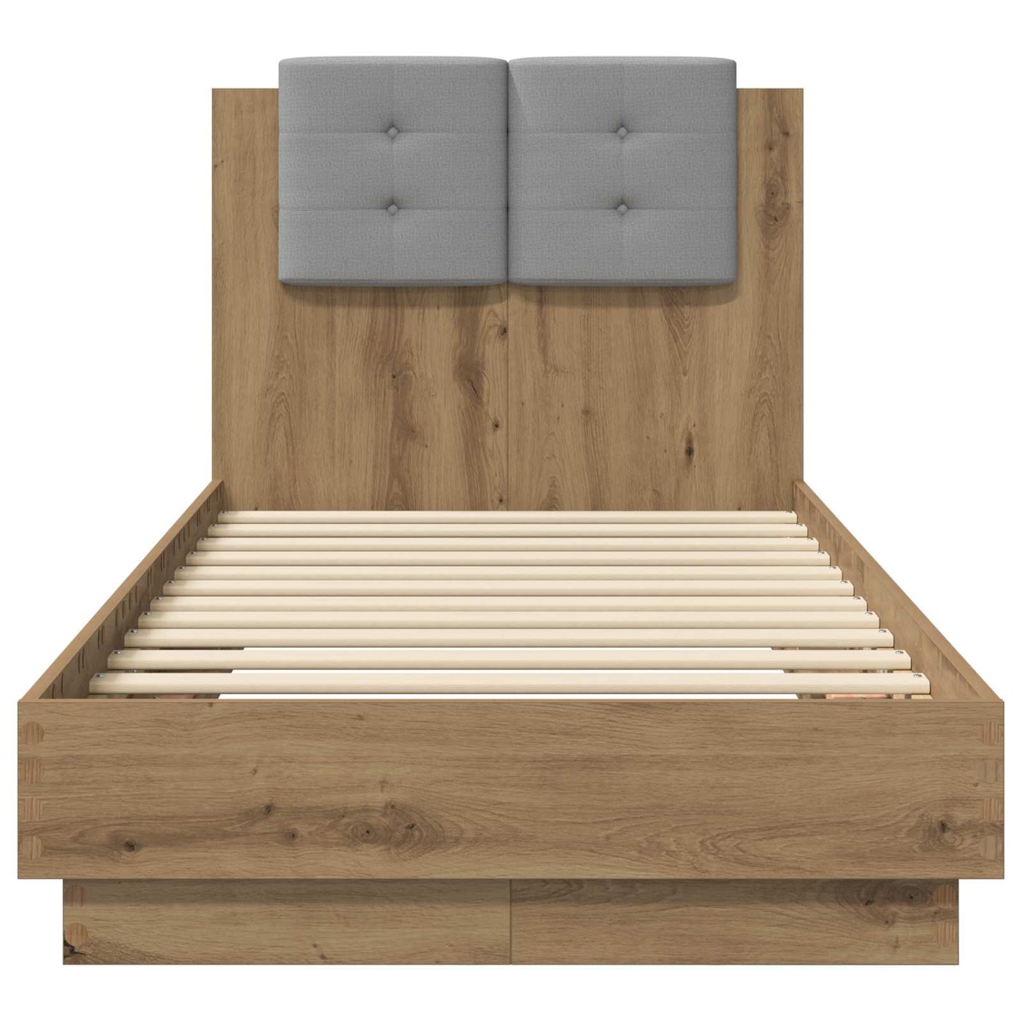 Bedframe met Hoofdeinde Artisanaal eiken 80 x 200 cm is nu te koop bij PeponiXL, paradijselijk wonen!