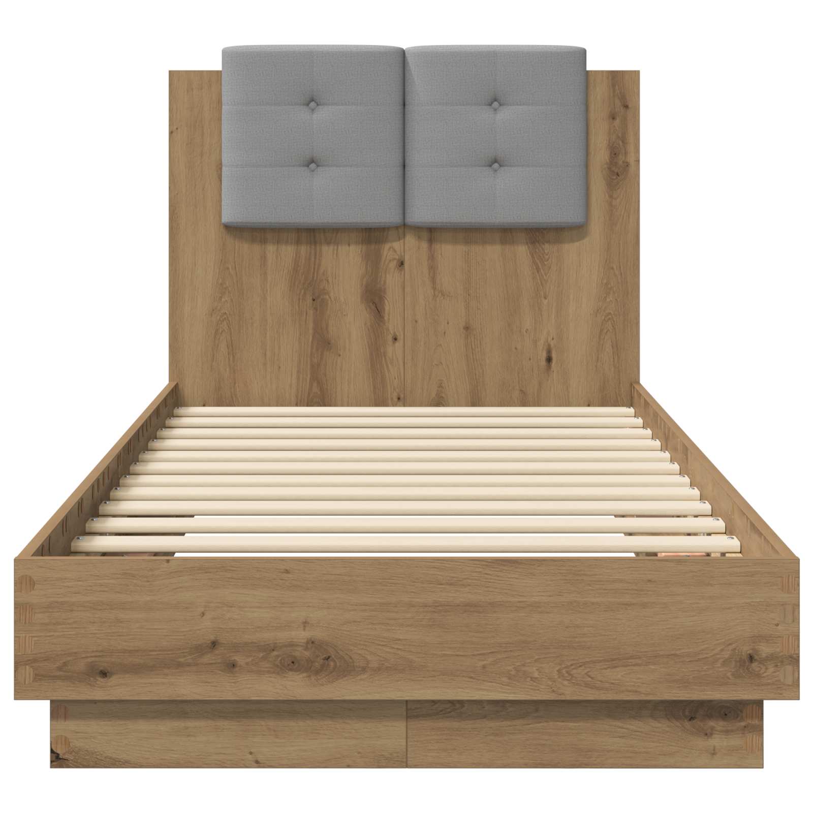 Bedframe met Hoofdeinde Artisanaal eiken 80 x 200 cm is nu te koop bij PeponiXL, paradijselijk wonen!