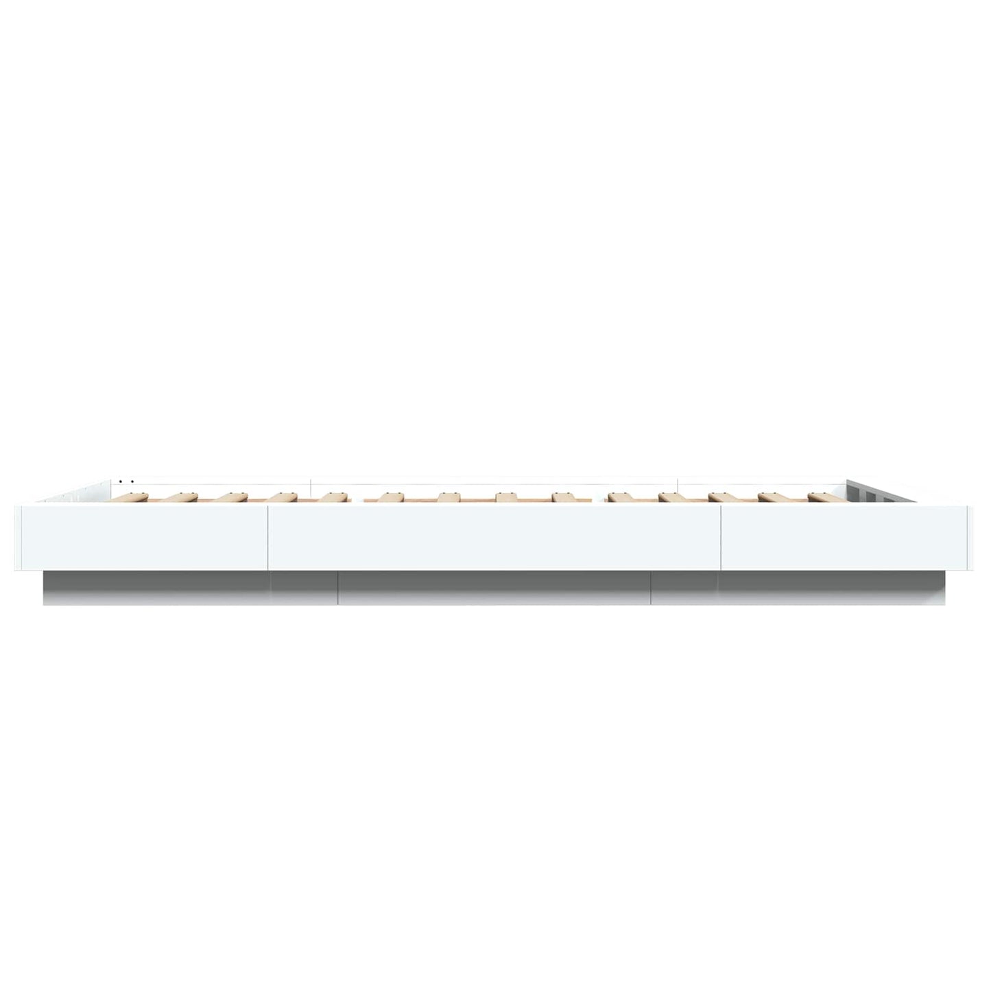 Bed Frame met LED Wit 80 x 200 cm Bewerkt hout is nu te koop bij PeponiXL, paradijselijk wonen!