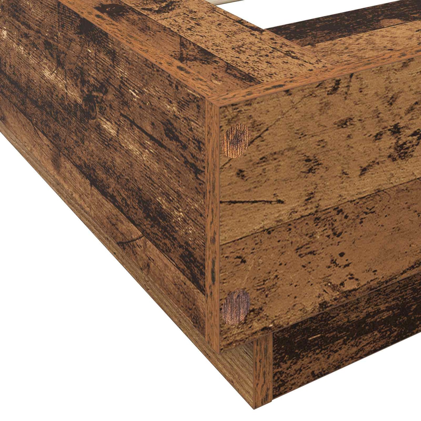 Bed Frame met LED Oud hout 80 x 200 cm Bewerkt hout is nu te koop bij PeponiXL, paradijselijk wonen!