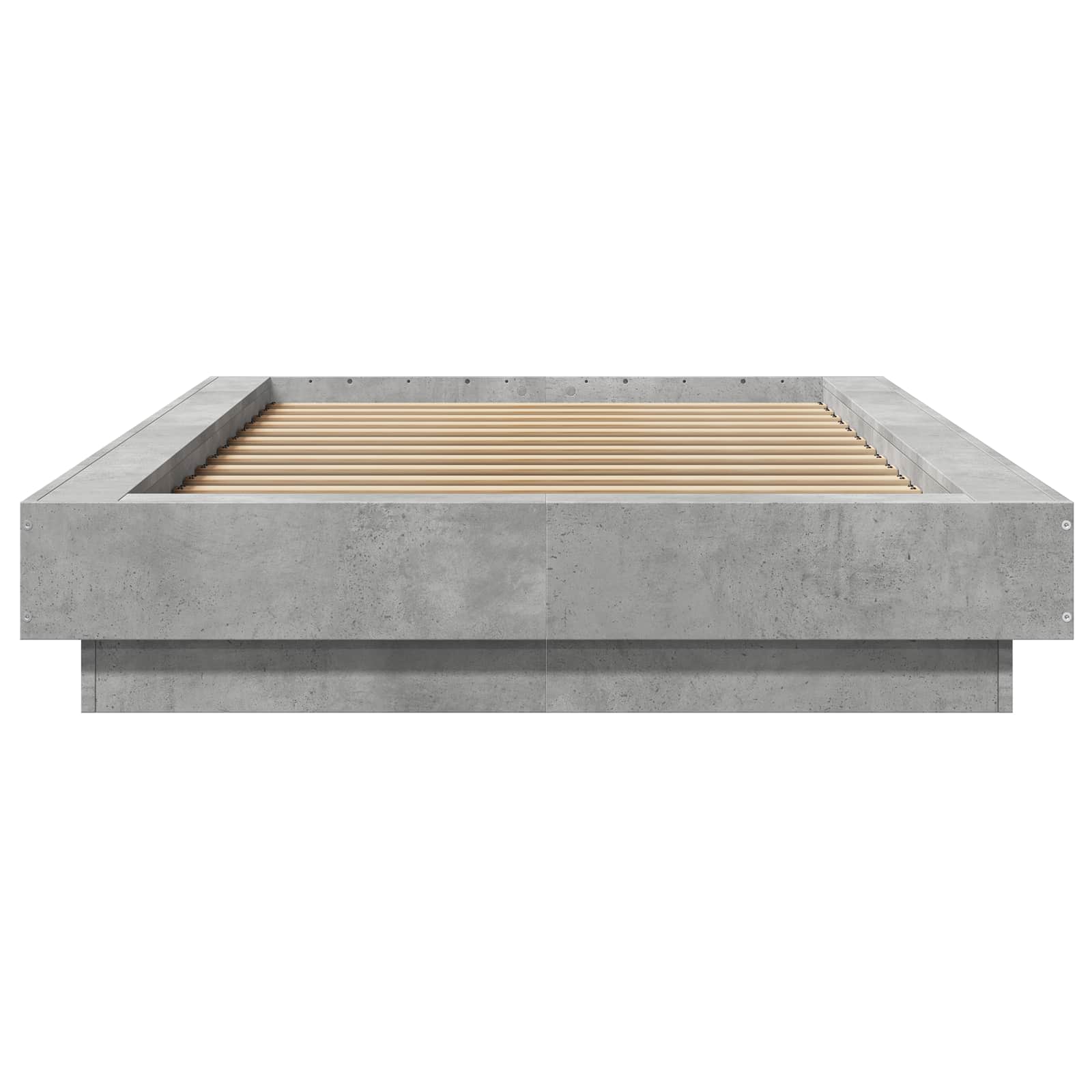 Bed Frame met LED Betongrijs 80 x 200 cm Bewerkt hout is nu te koop bij PeponiXL, paradijselijk wonen!