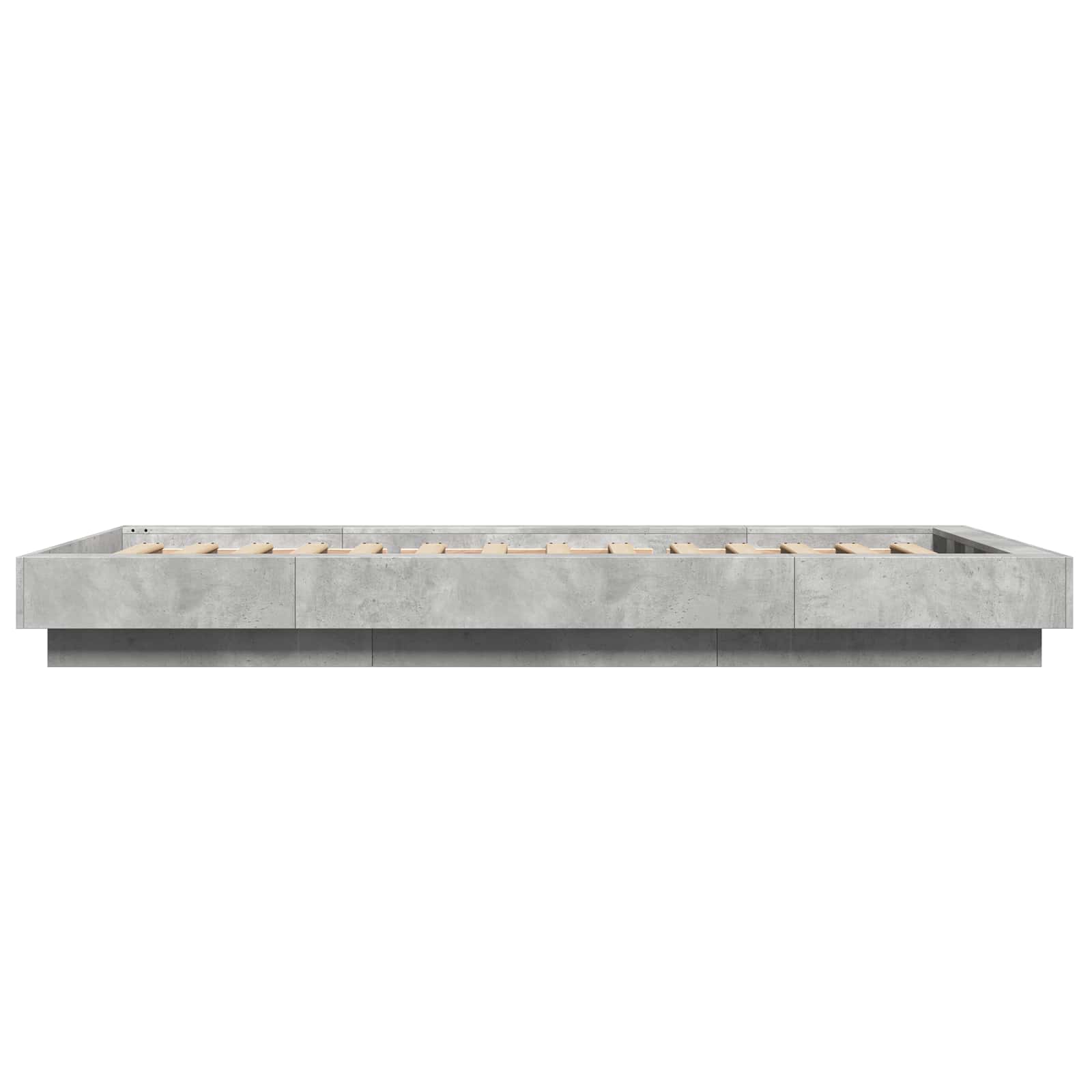 Bed Frame met LED Betongrijs 80 x 200 cm Bewerkt hout is nu te koop bij PeponiXL, paradijselijk wonen!
