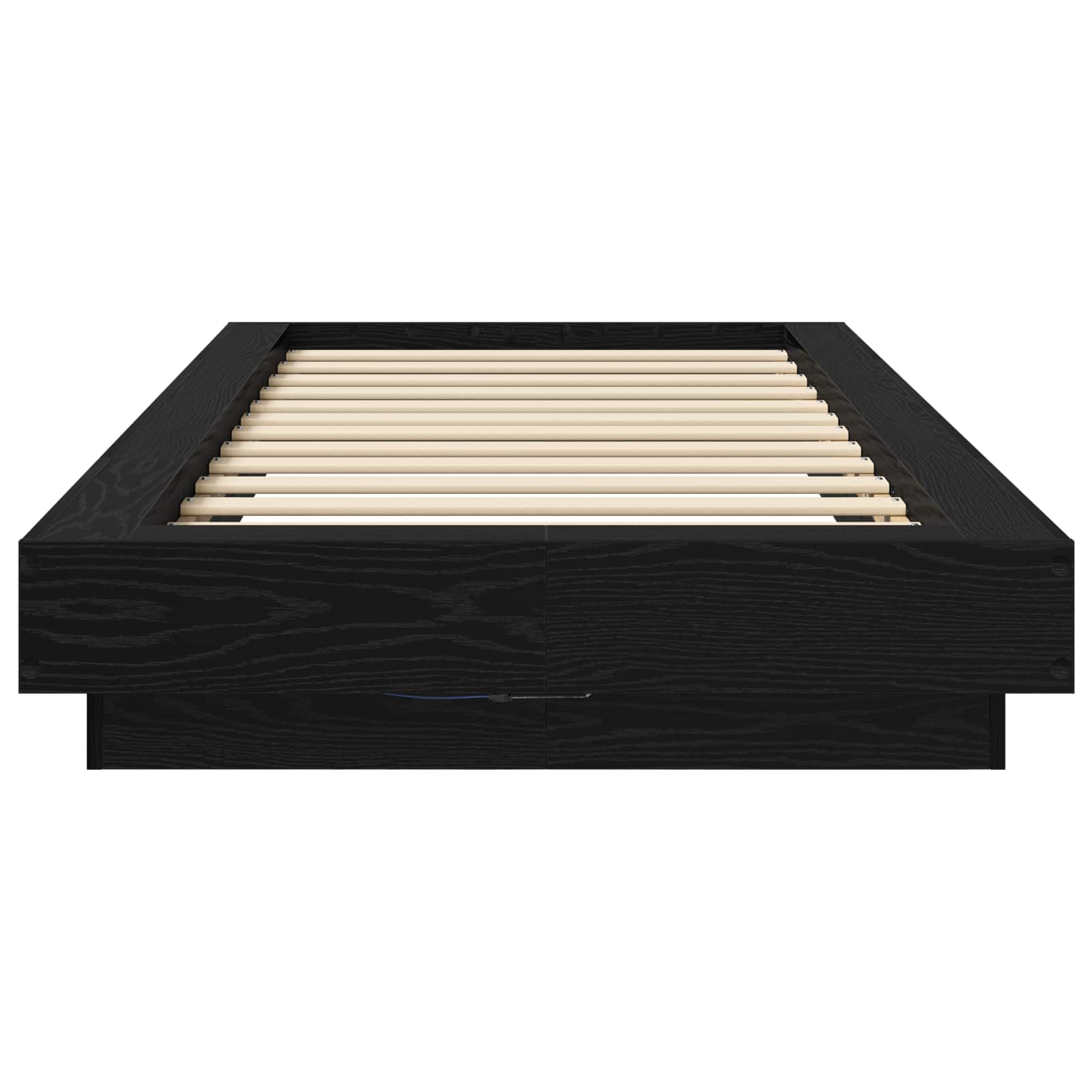 Bed Frame met LED Zwart eiken 80 x 200 cm Bewerkt hout is nu te koop bij PeponiXL, paradijselijk wonen!