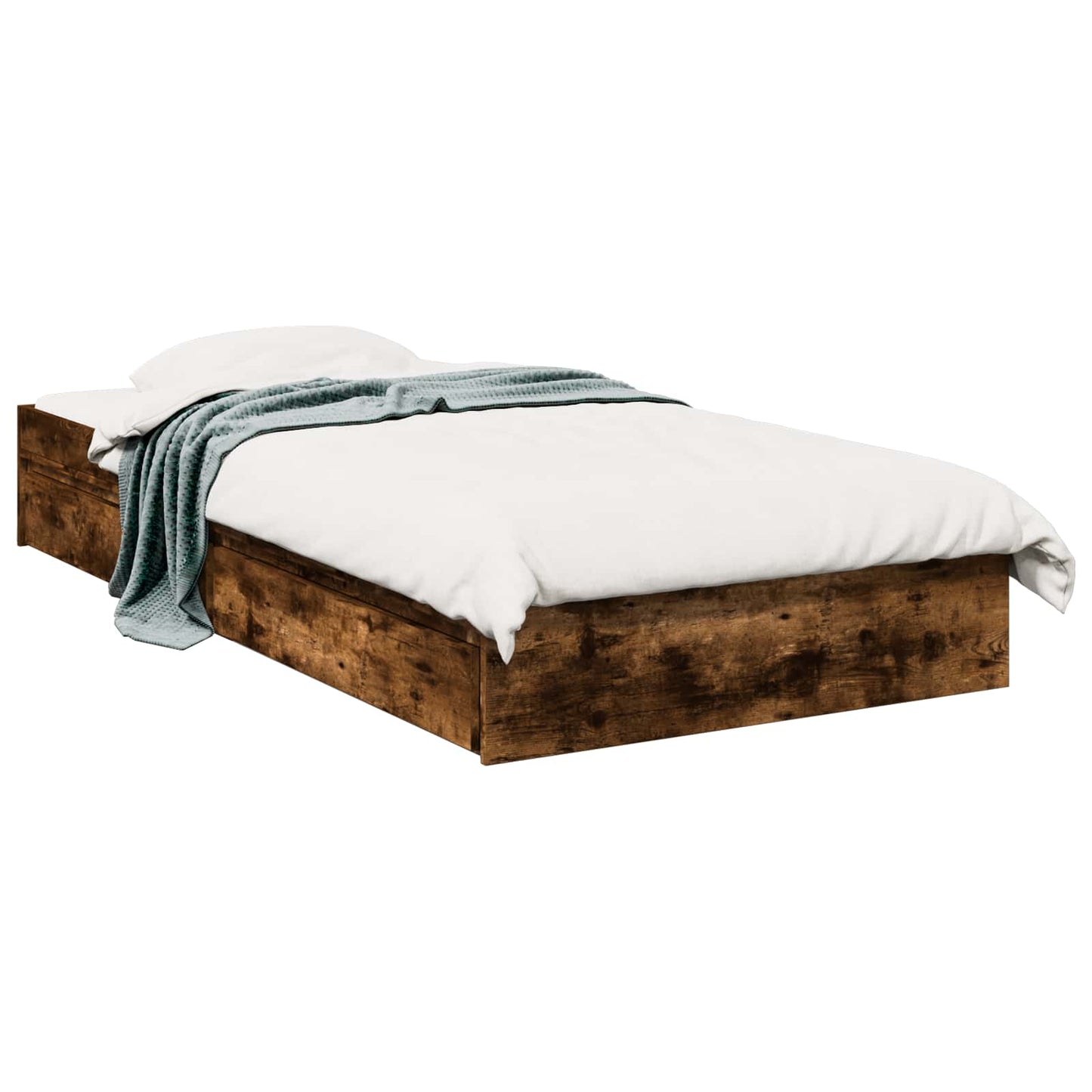 Bedframe met opslag Gerookt eiken 80 x 200 cm Bewerkt hout