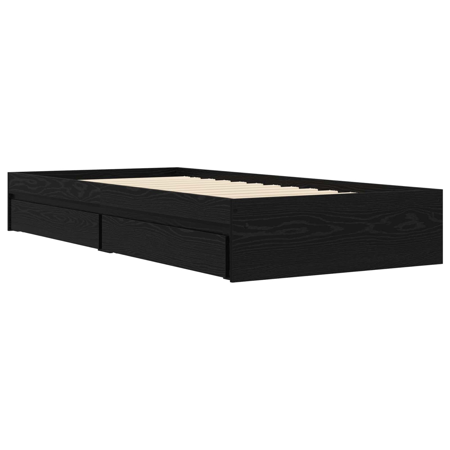 Bedframe met opslag Zwart eiken 80 x 200 cm Bewerkt hout