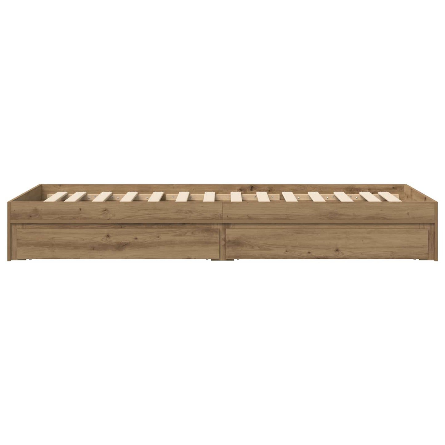 Bedframe met opslag Artisanaal eiken 80 x 200 cm Bewerkt hout