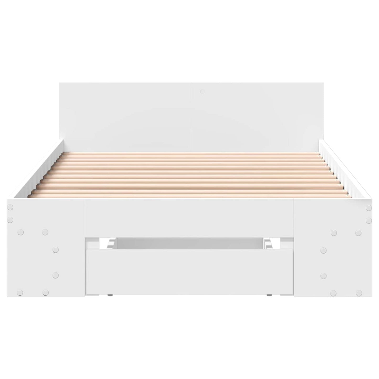 Bedframe met opslag met lade Wit 80 x 200 cm Bewerkt hout